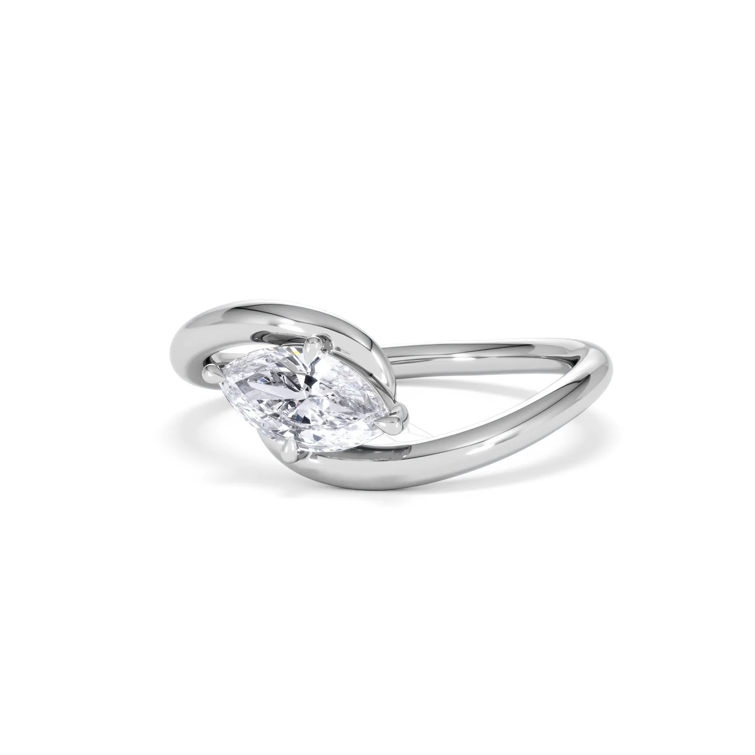 Affinity 0.50ct Marquise Cut Lab Diamond Solitaire Engagement Ring in Platinum - Image 84