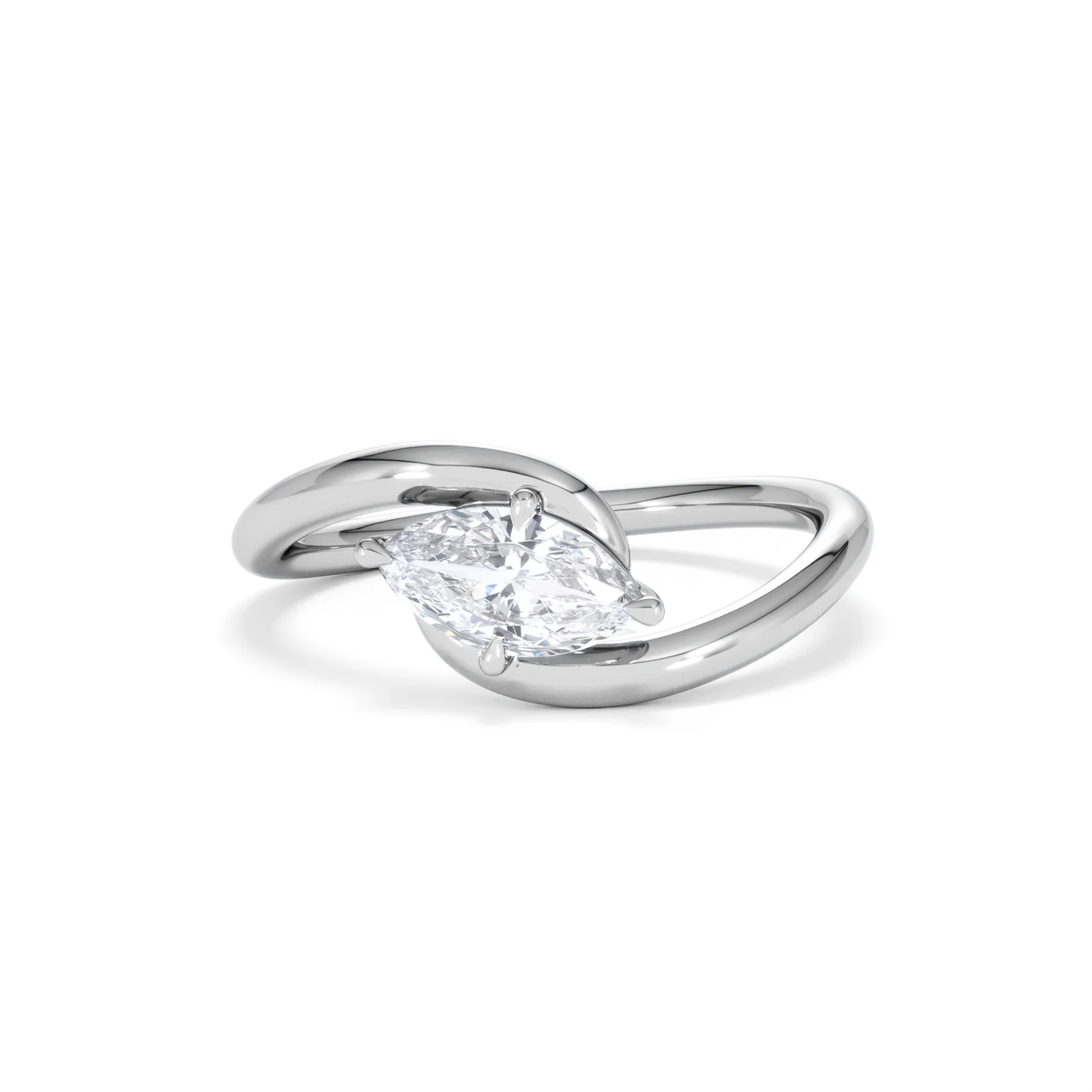 Affinity 0.50ct Marquise Cut Lab Diamond Solitaire Engagement Ring in Platinum - Image 87