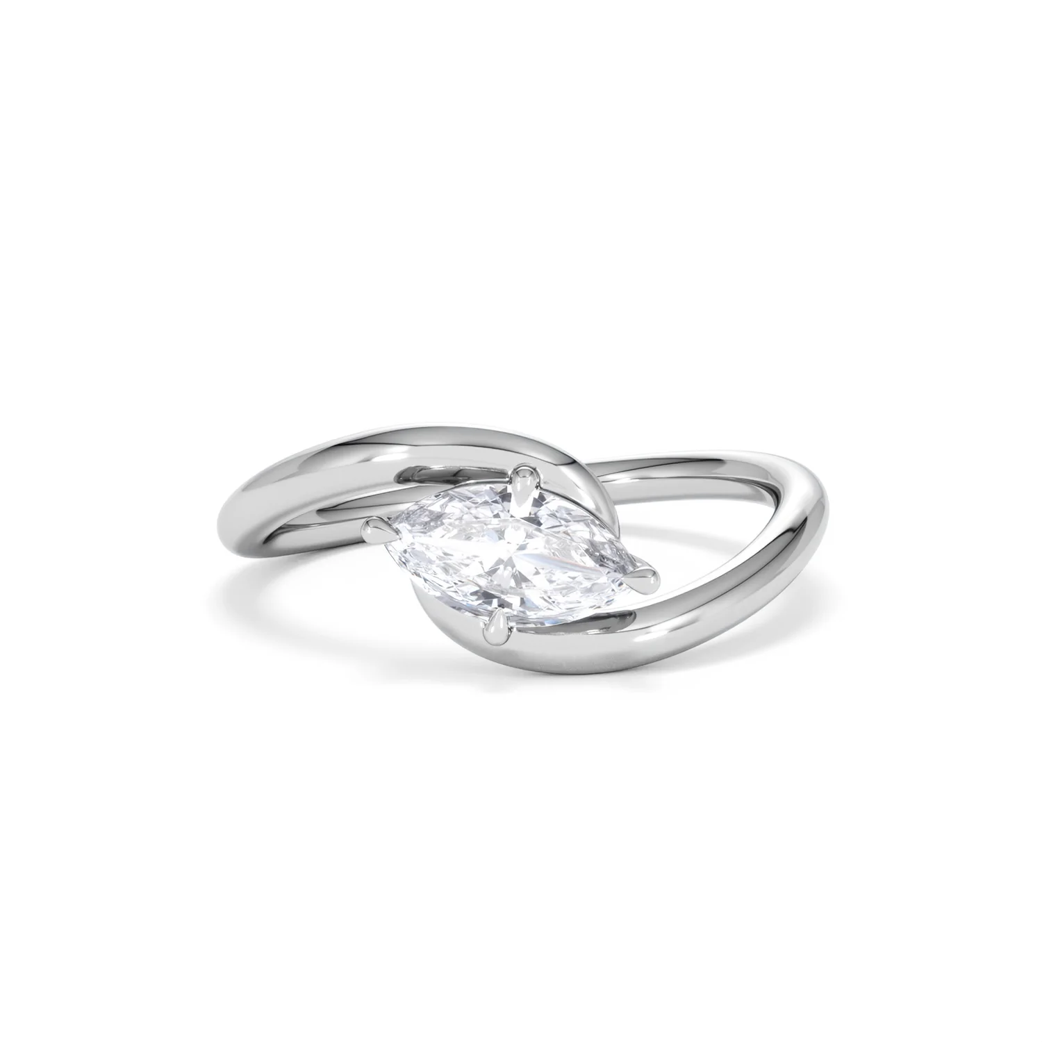 Affinity 0.50ct Marquise Cut Lab Diamond Solitaire Engagement Ring in Platinum - Image 88