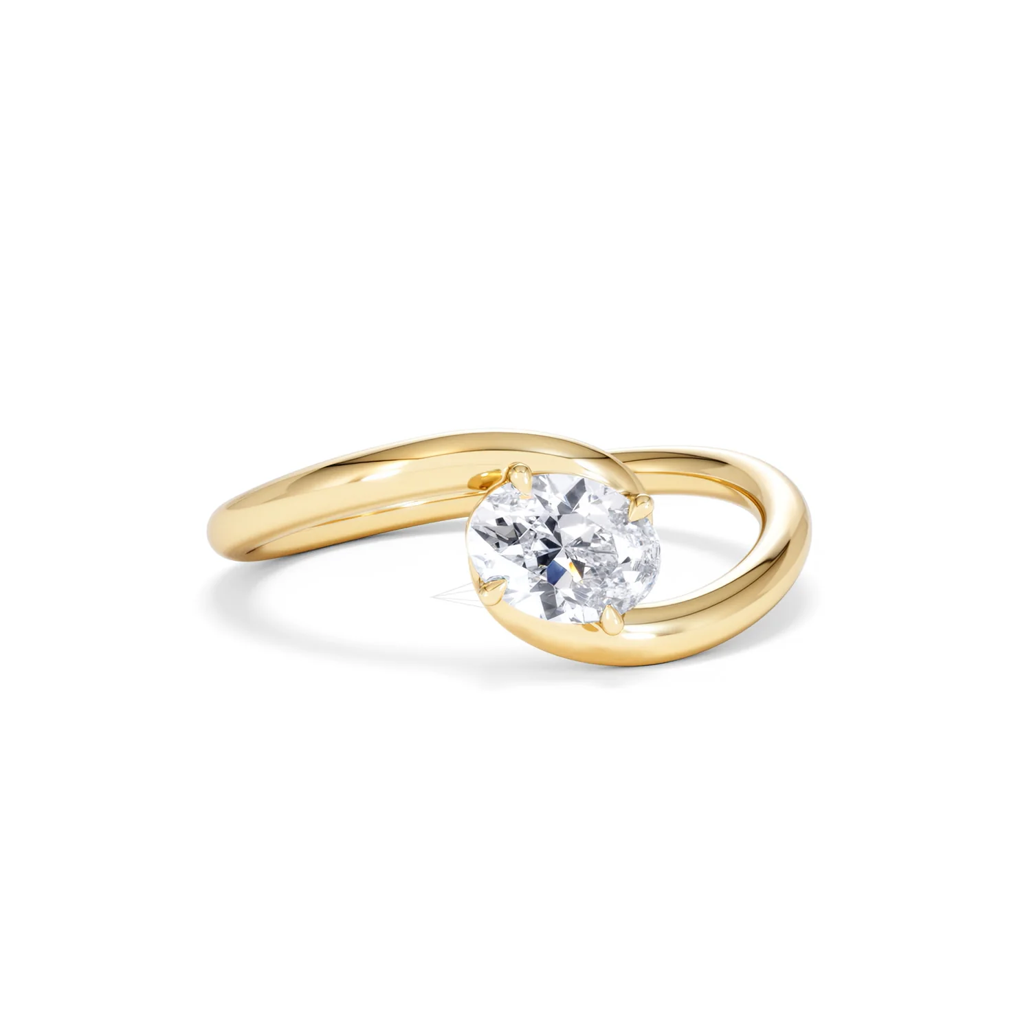 Affinity 0.50ct Oval Cut Lab Diamond Solitaire Engagement Ring in 18K Yellow Gold - Image 11
