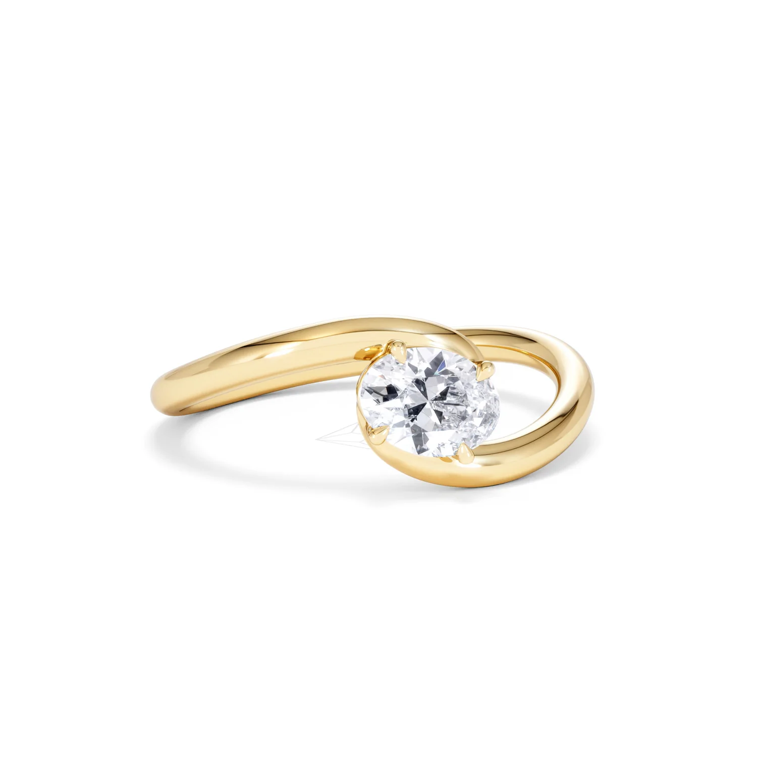 Affinity 0.50ct Oval Cut Lab Diamond Solitaire Engagement Ring in 18K Yellow Gold - Image 12