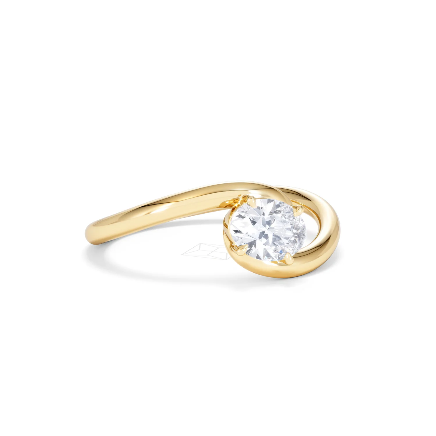 Affinity 0.50ct Oval Cut Lab Diamond Solitaire Engagement Ring in 18K Yellow Gold - Image 14