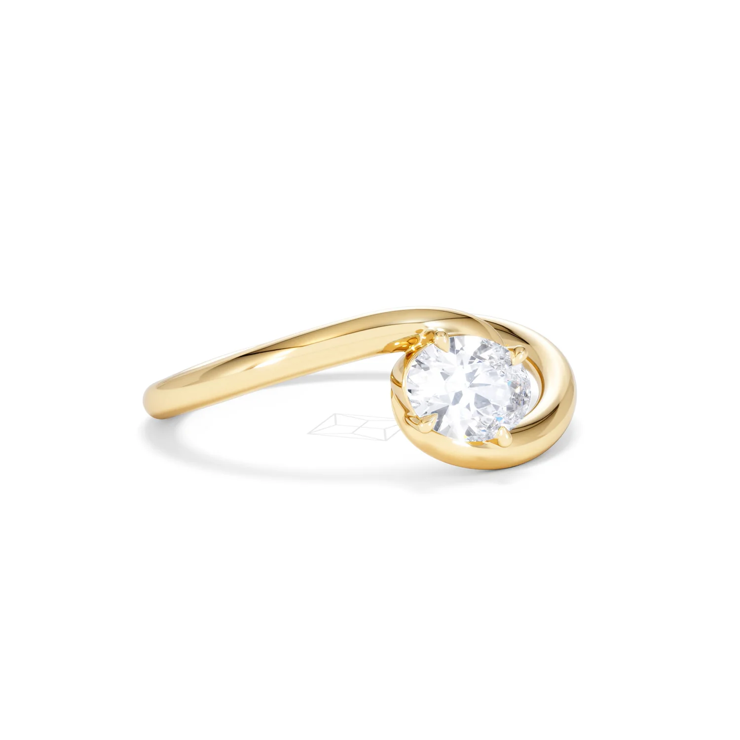 Affinity 0.50ct Oval Cut Lab Diamond Solitaire Engagement Ring in 18K Yellow Gold - Image 15