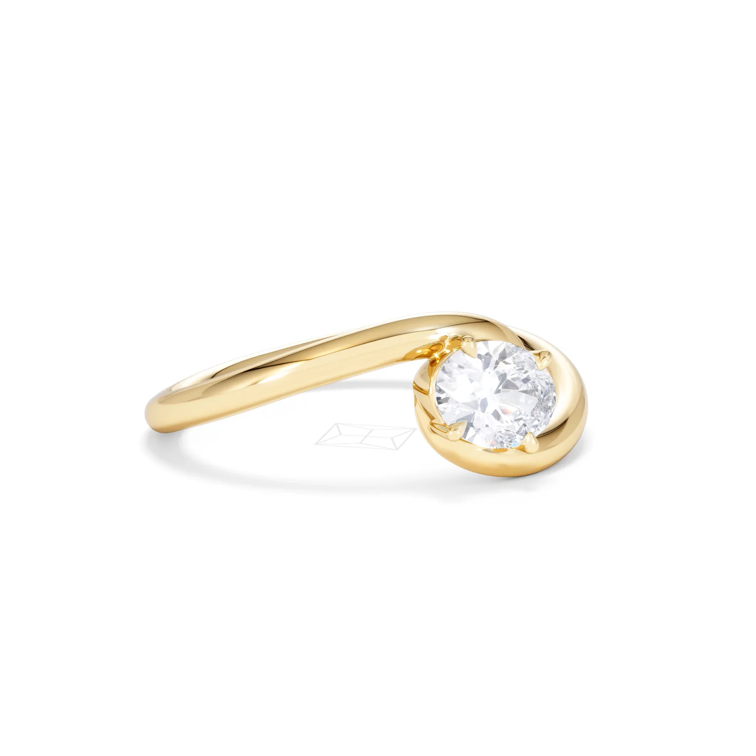 Affinity 0.50ct Oval Cut Lab Diamond Solitaire Engagement Ring in 18K Yellow Gold - Image 16