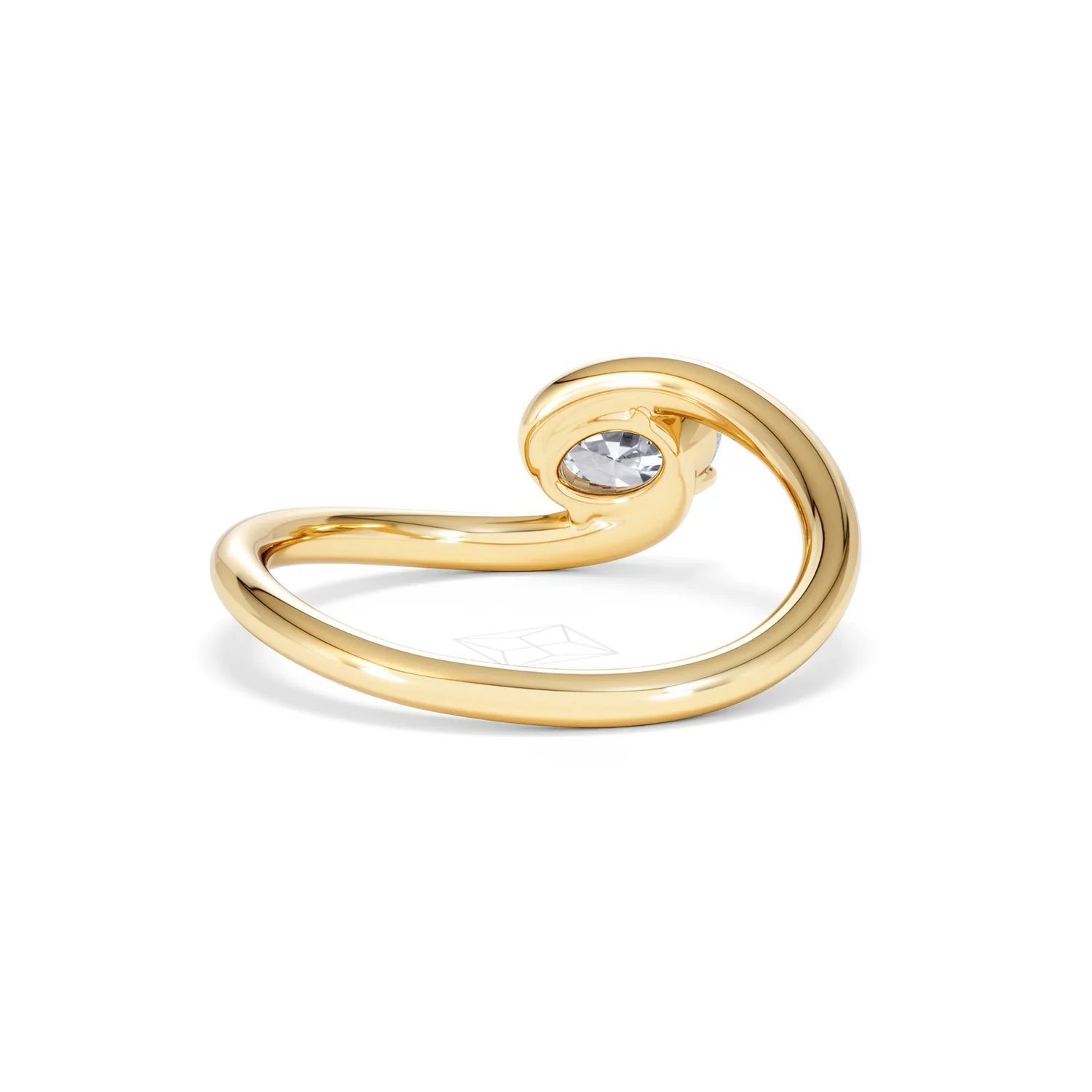 Affinity 0.50ct Oval Cut Lab Diamond Solitaire Engagement Ring in 18K Yellow Gold - Image 45