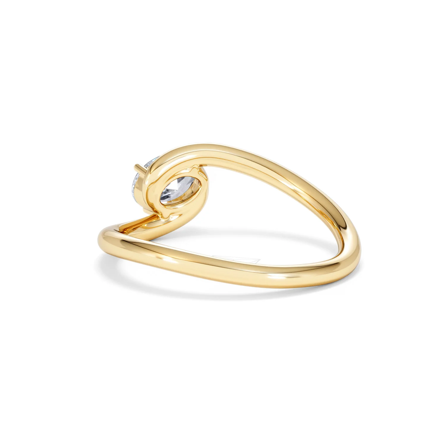 Affinity 0.50ct Oval Cut Lab Diamond Solitaire Engagement Ring in 18K Yellow Gold - Image 55