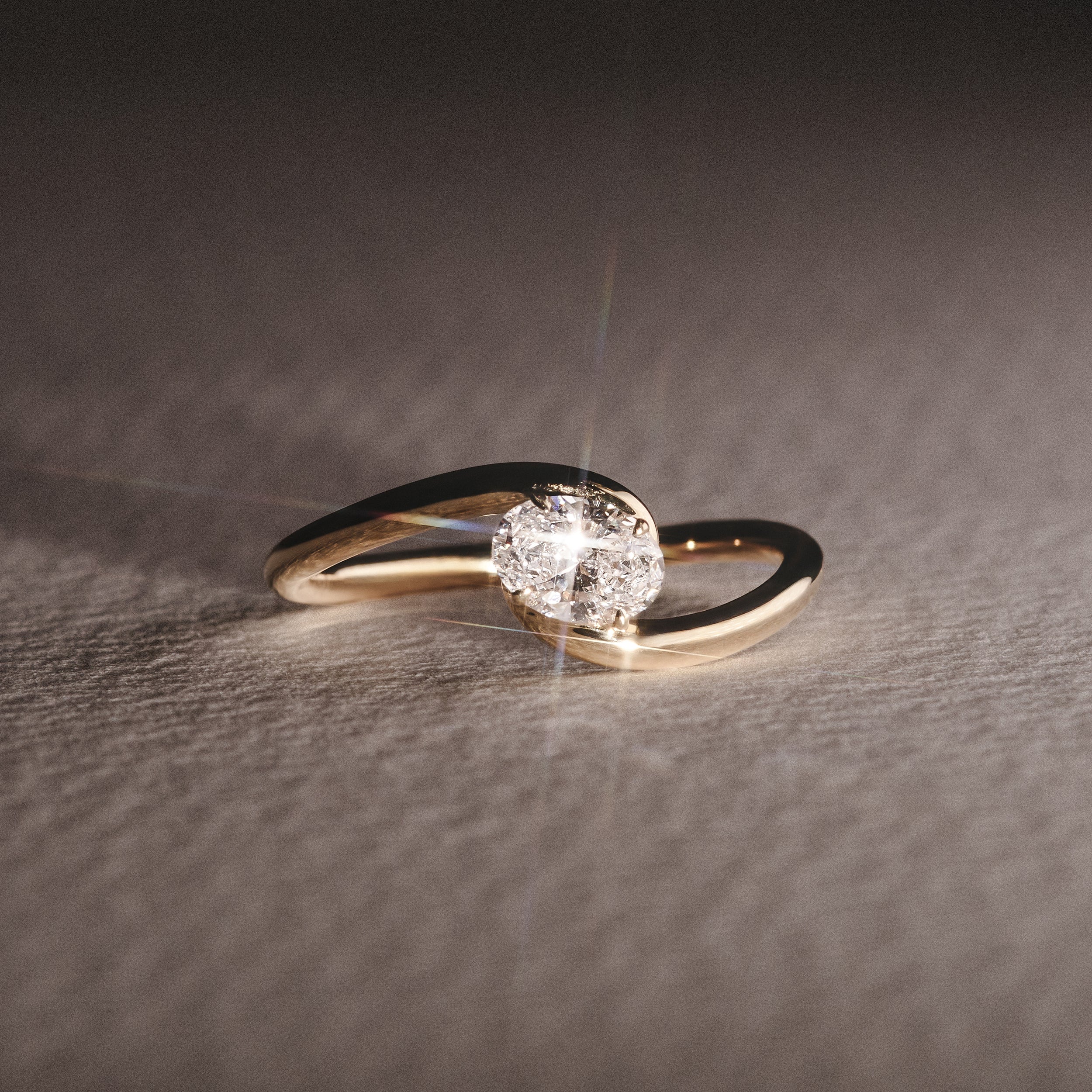 Affinity 0.50ct Oval Cut Lab Diamond Solitaire Engagement Ring in 18K Yellow Gold - Image 6