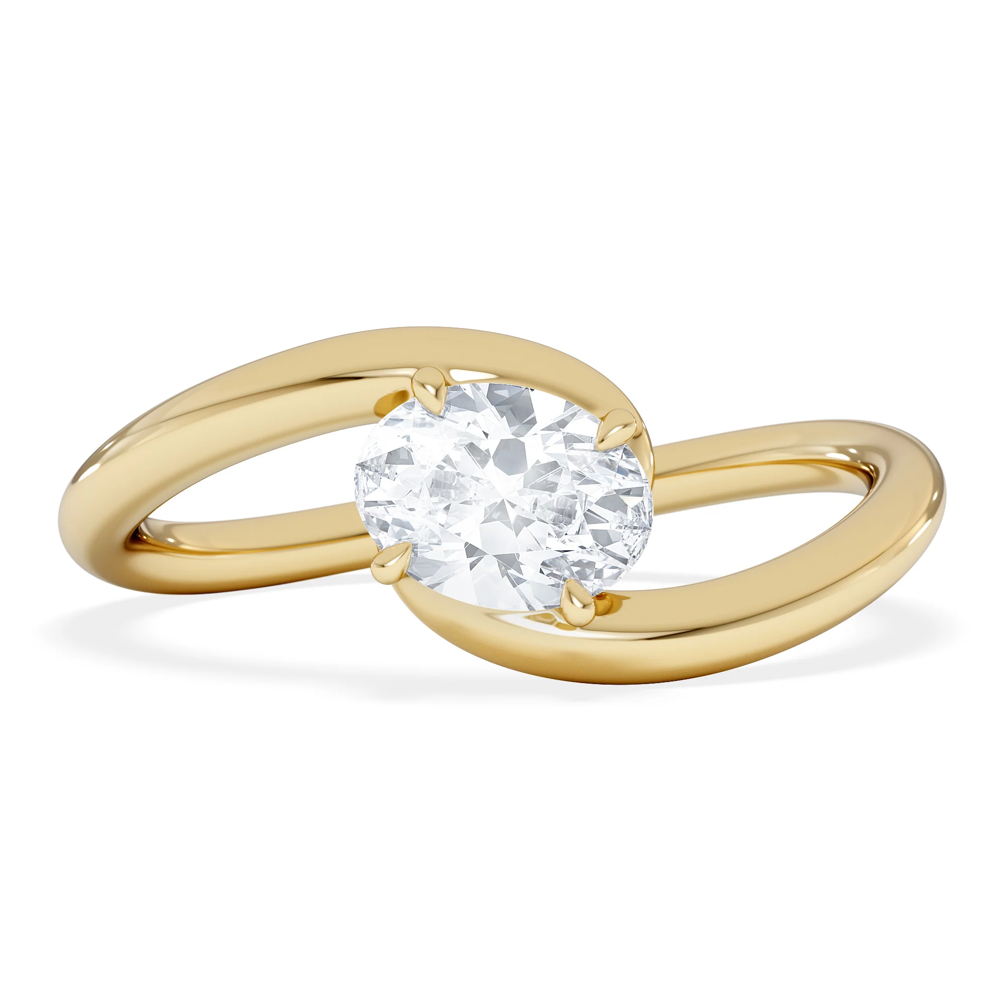 Affinity 0.50ct Oval Cut Lab Diamond Solitaire Engagement Ring in 18K Yellow Gold - Image 7