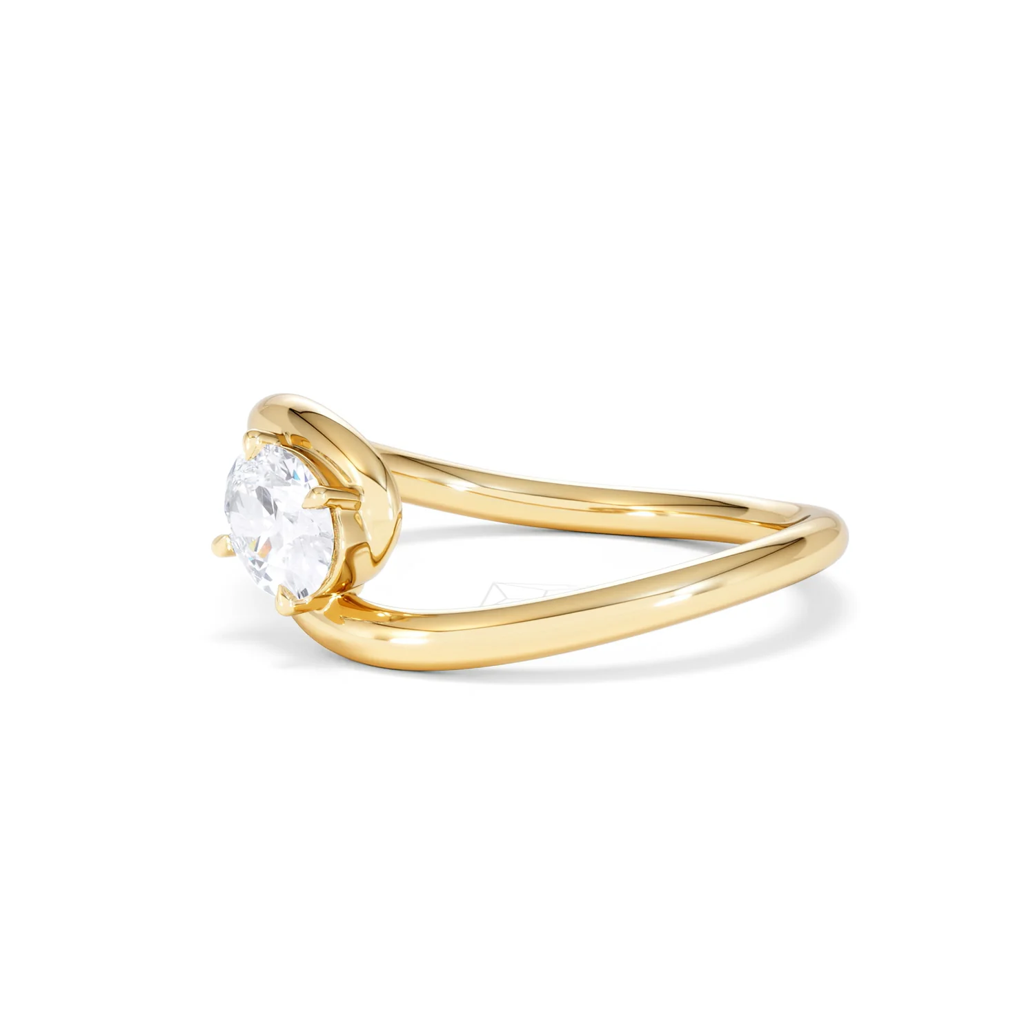 Affinity 0.50ct Oval Cut Lab Diamond Solitaire Engagement Ring in 18K Yellow Gold - Image 77