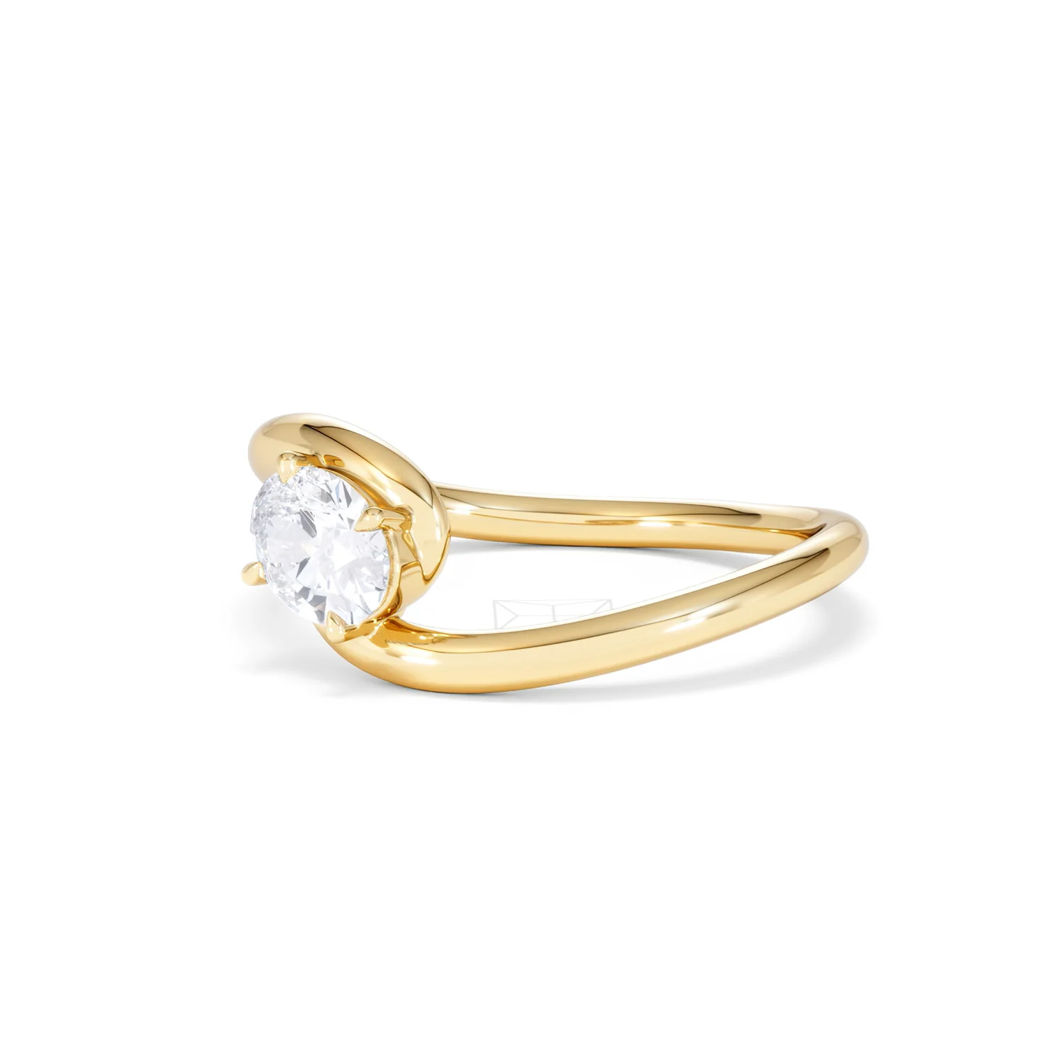 Affinity 0.50ct Oval Cut Lab Diamond Solitaire Engagement Ring in 18K Yellow Gold - Image 79