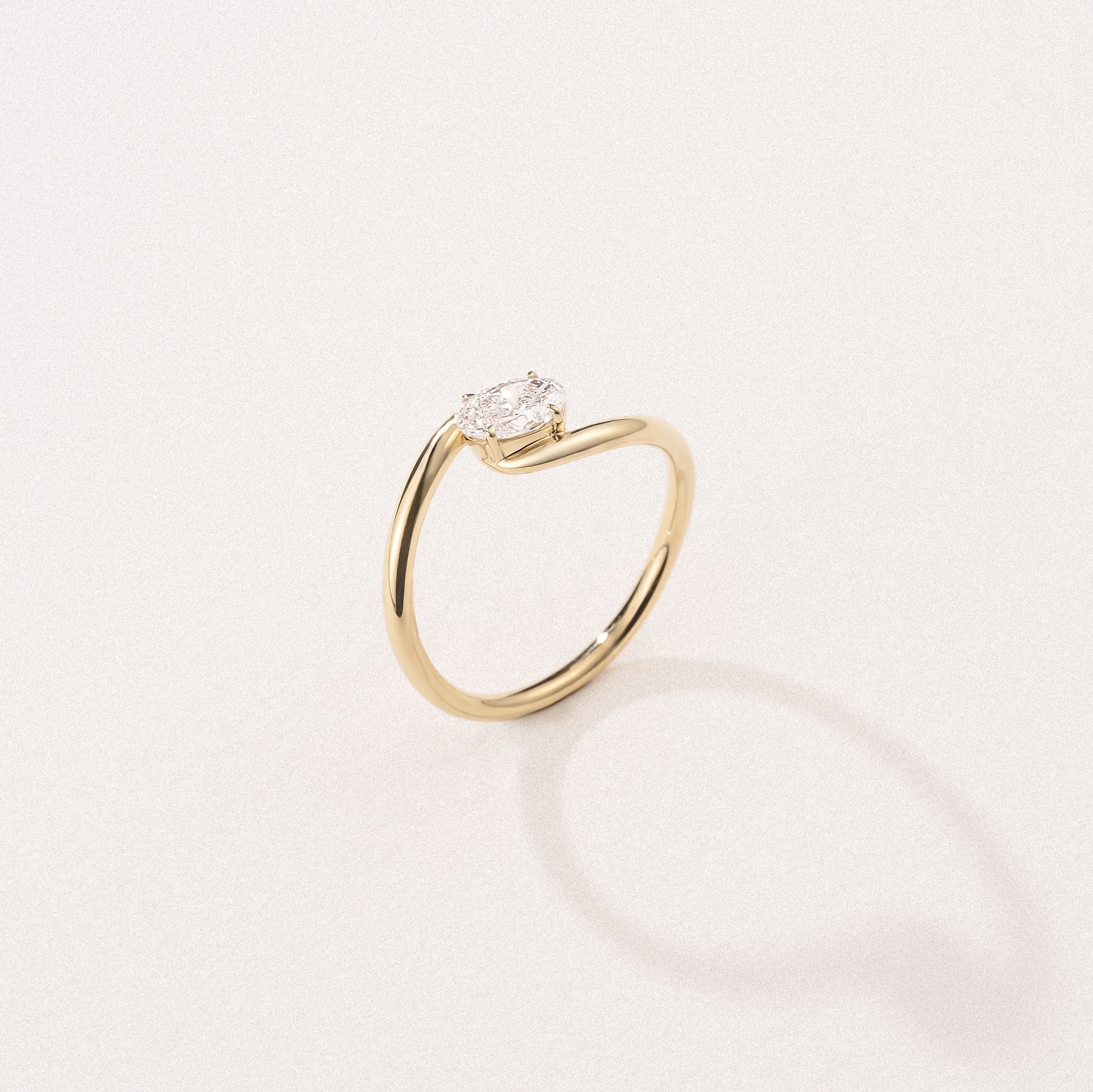 Affinity 0.50ct Oval Cut Lab Diamond Solitaire Engagement Ring in 18K Yellow Gold - Image 8