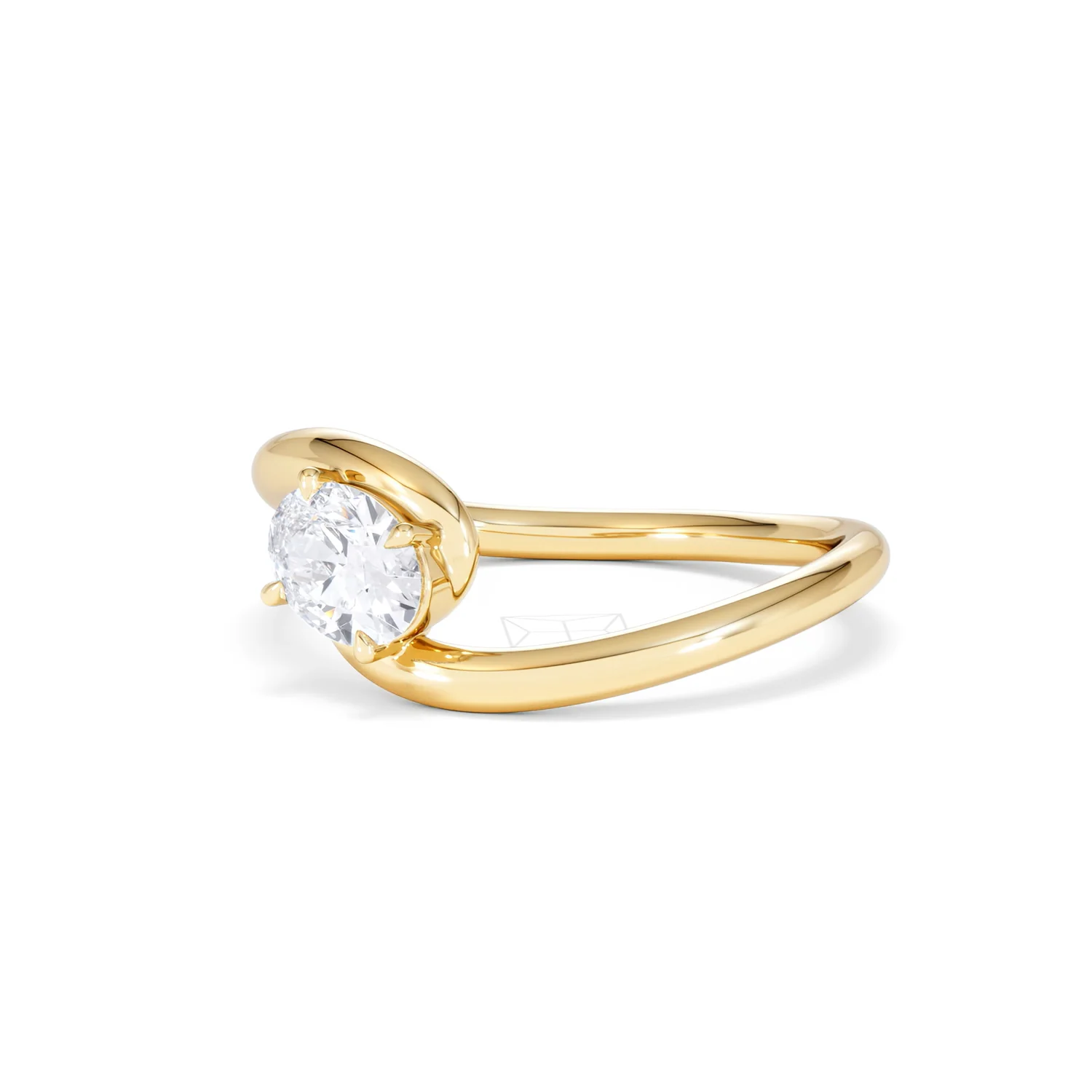 Affinity 0.50ct Oval Cut Lab Diamond Solitaire Engagement Ring in 18K Yellow Gold - Image 80