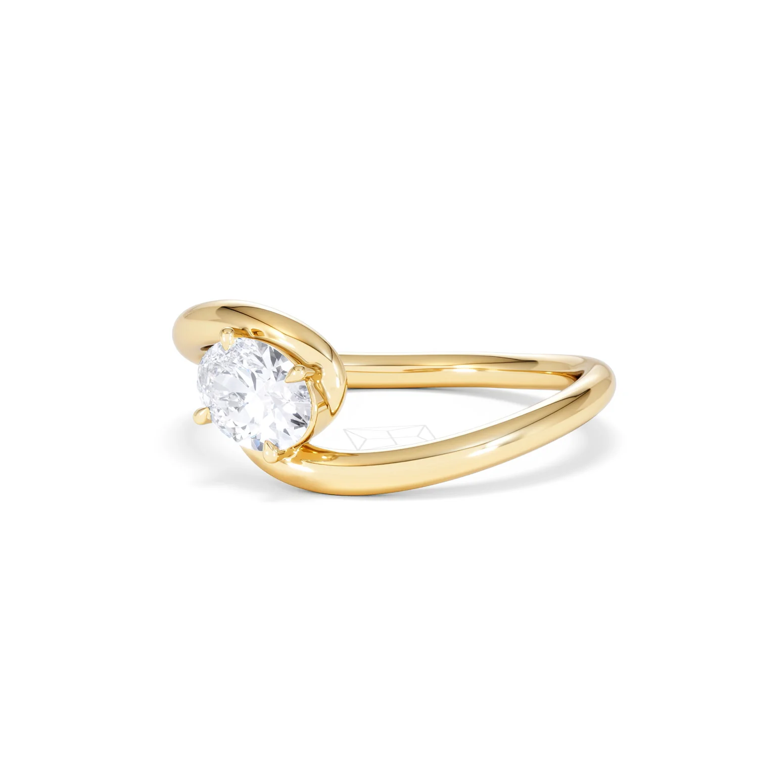 Affinity 0.50ct Oval Cut Lab Diamond Solitaire Engagement Ring in 18K Yellow Gold - Image 81