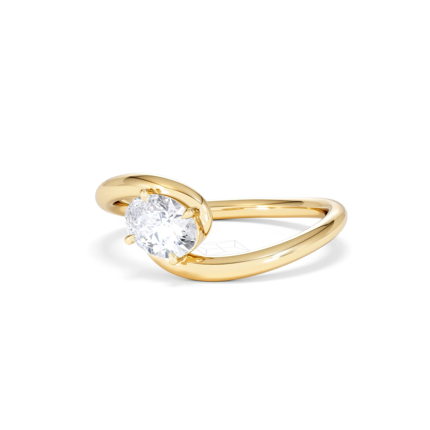 Affinity 0.50ct Oval Cut Lab Diamond Solitaire Engagement Ring in 18K Yellow Gold - Image 83