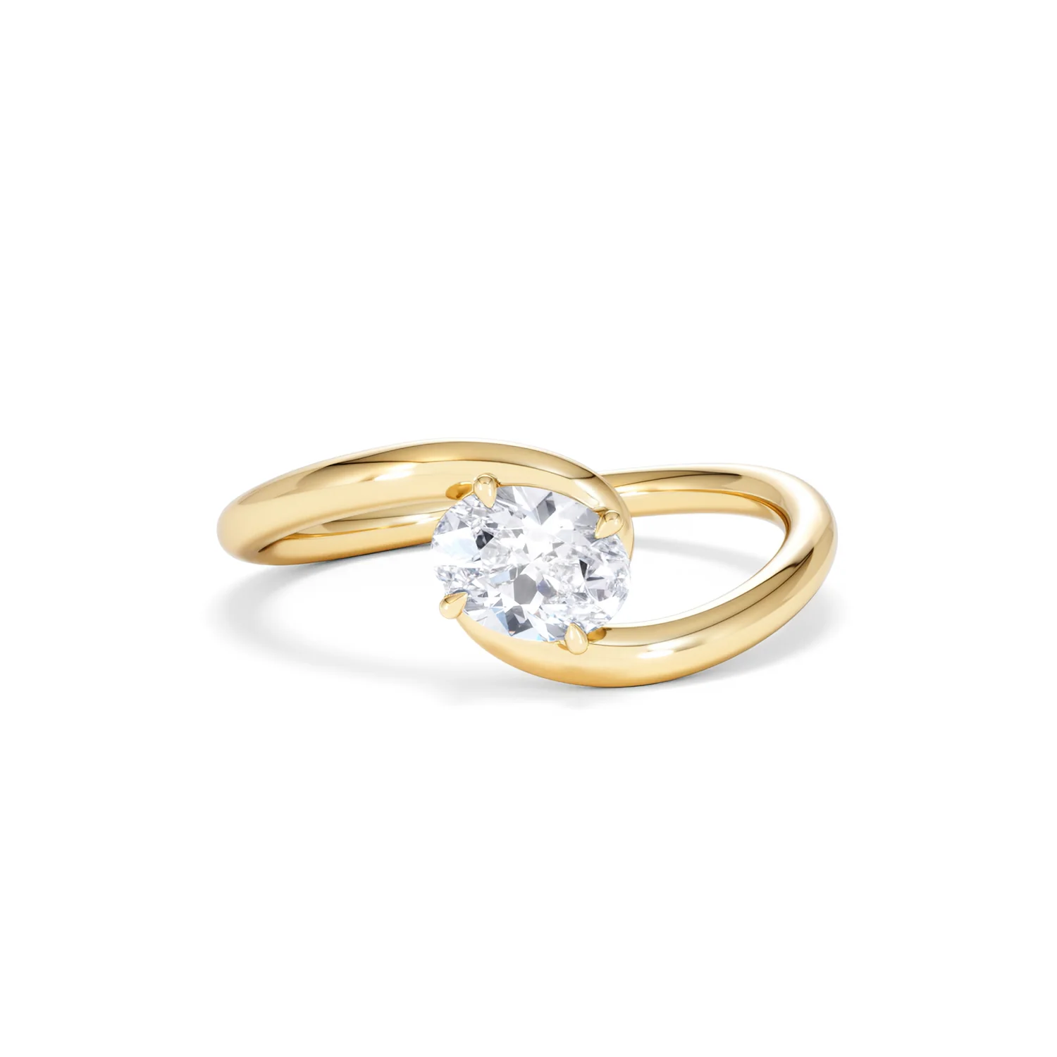 Affinity 0.50ct Oval Cut Lab Diamond Solitaire Engagement Ring in 18K Yellow Gold - Image 9