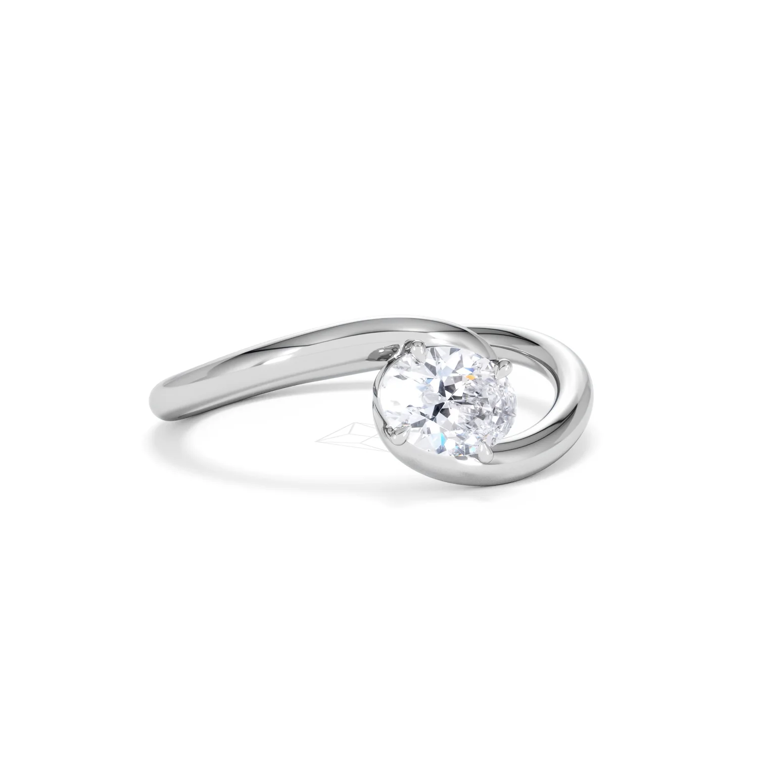Affinity 0.50ct Oval Cut Lab Diamond Solitaire Engagement Ring in Platinum - Image 13