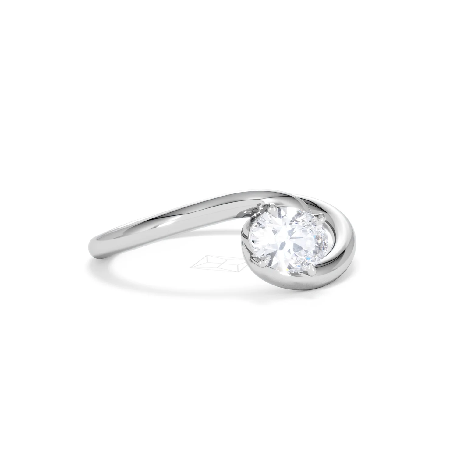 Affinity 0.50ct Oval Cut Lab Diamond Solitaire Engagement Ring in Platinum - Image 15
