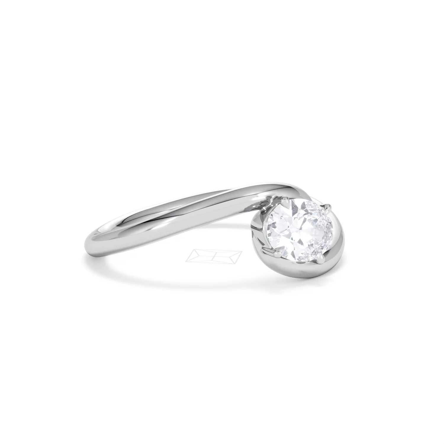 Affinity 0.50ct Oval Cut Lab Diamond Solitaire Engagement Ring in Platinum - Image 17