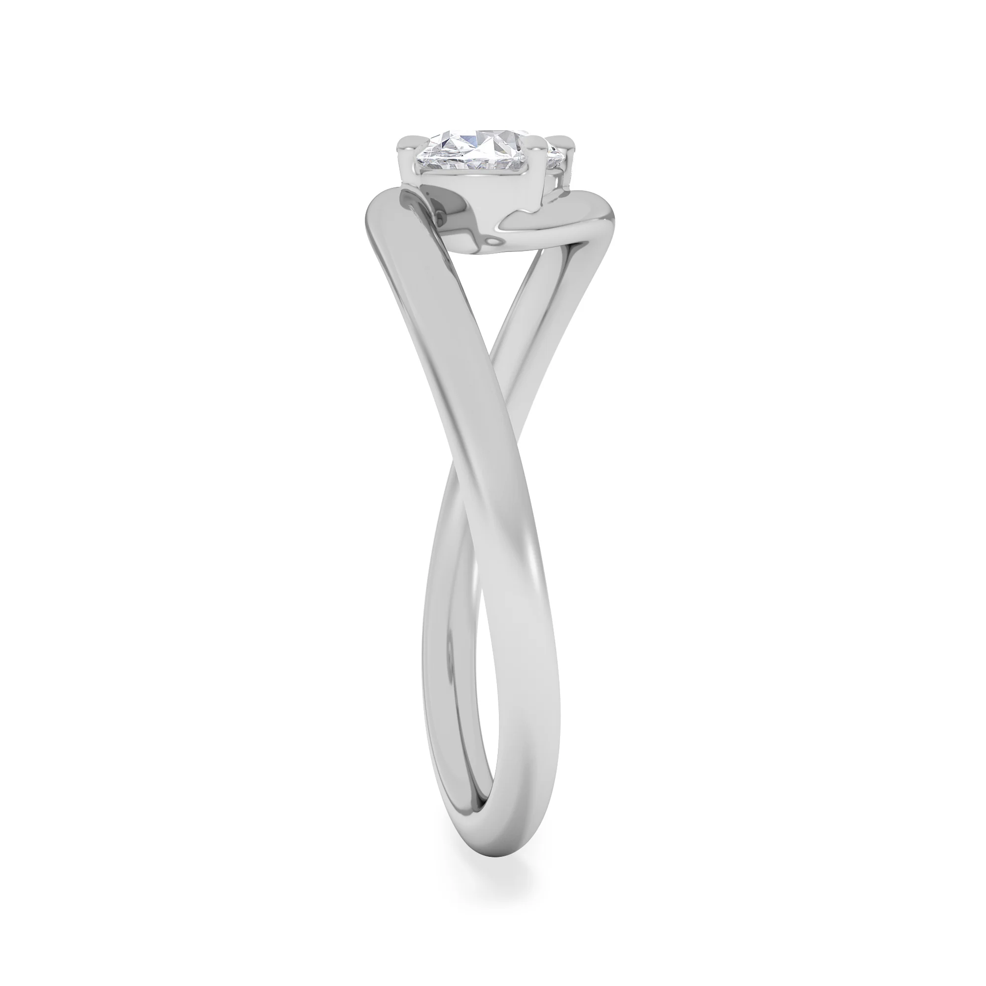 Affinity 0.50ct Oval Cut Lab Diamond Solitaire Engagement Ring in Platinum - Image 5