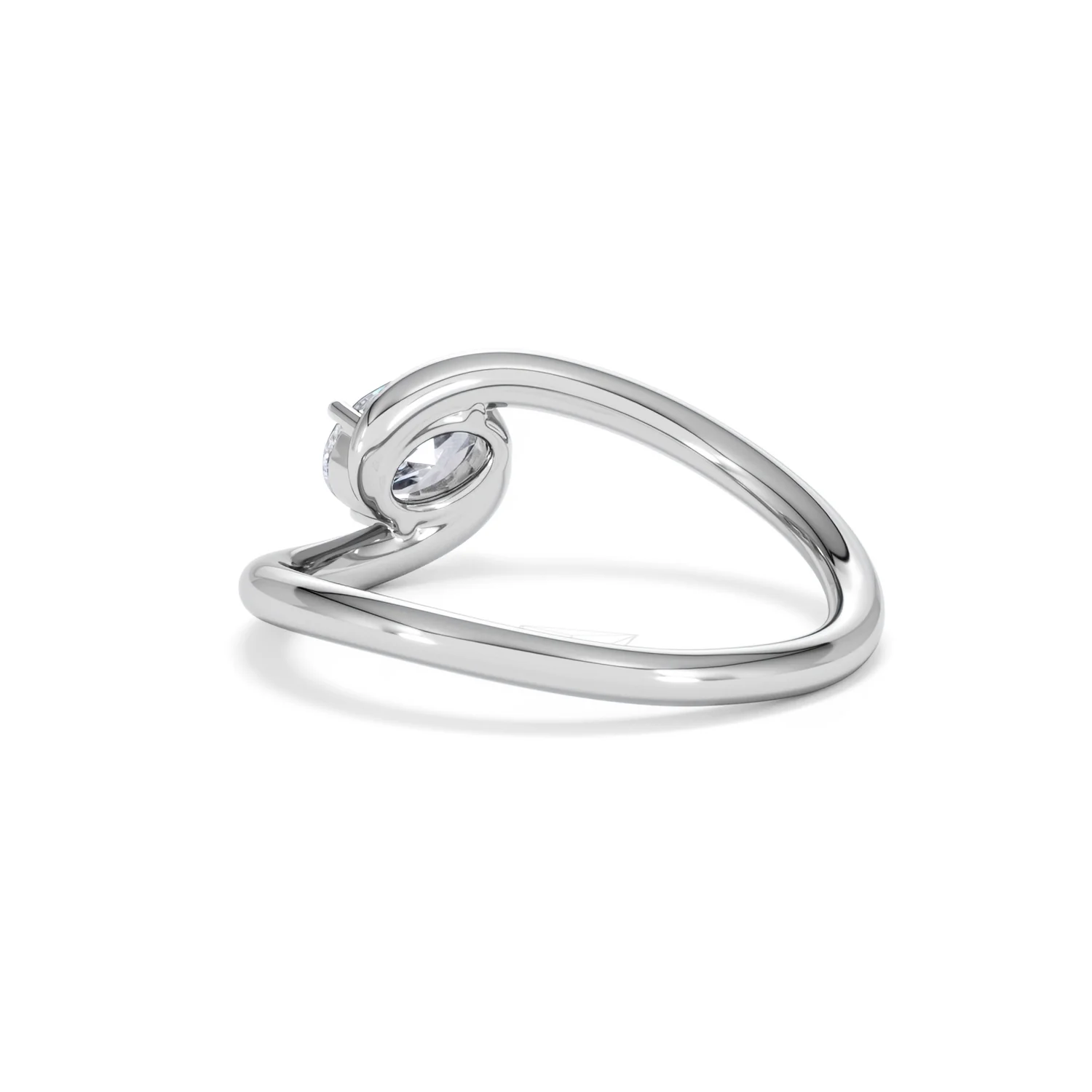 Affinity 0.50ct Oval Cut Lab Diamond Solitaire Engagement Ring in Platinum - Image 55