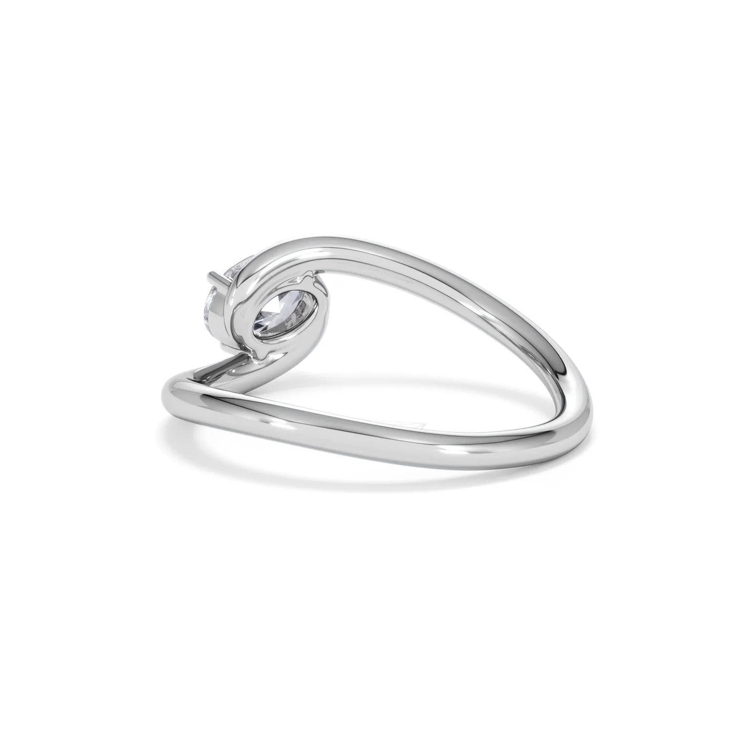 Affinity 0.50ct Oval Cut Lab Diamond Solitaire Engagement Ring in Platinum - Image 56