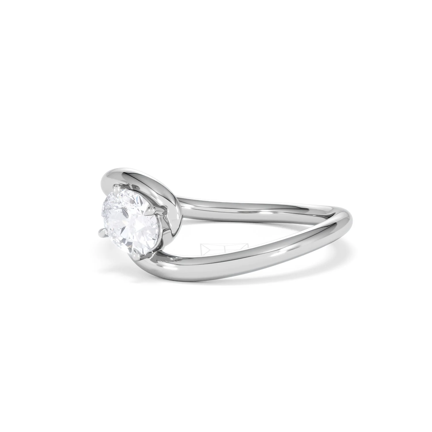 Affinity 0.50ct Oval Cut Lab Diamond Solitaire Engagement Ring in Platinum - Image 79