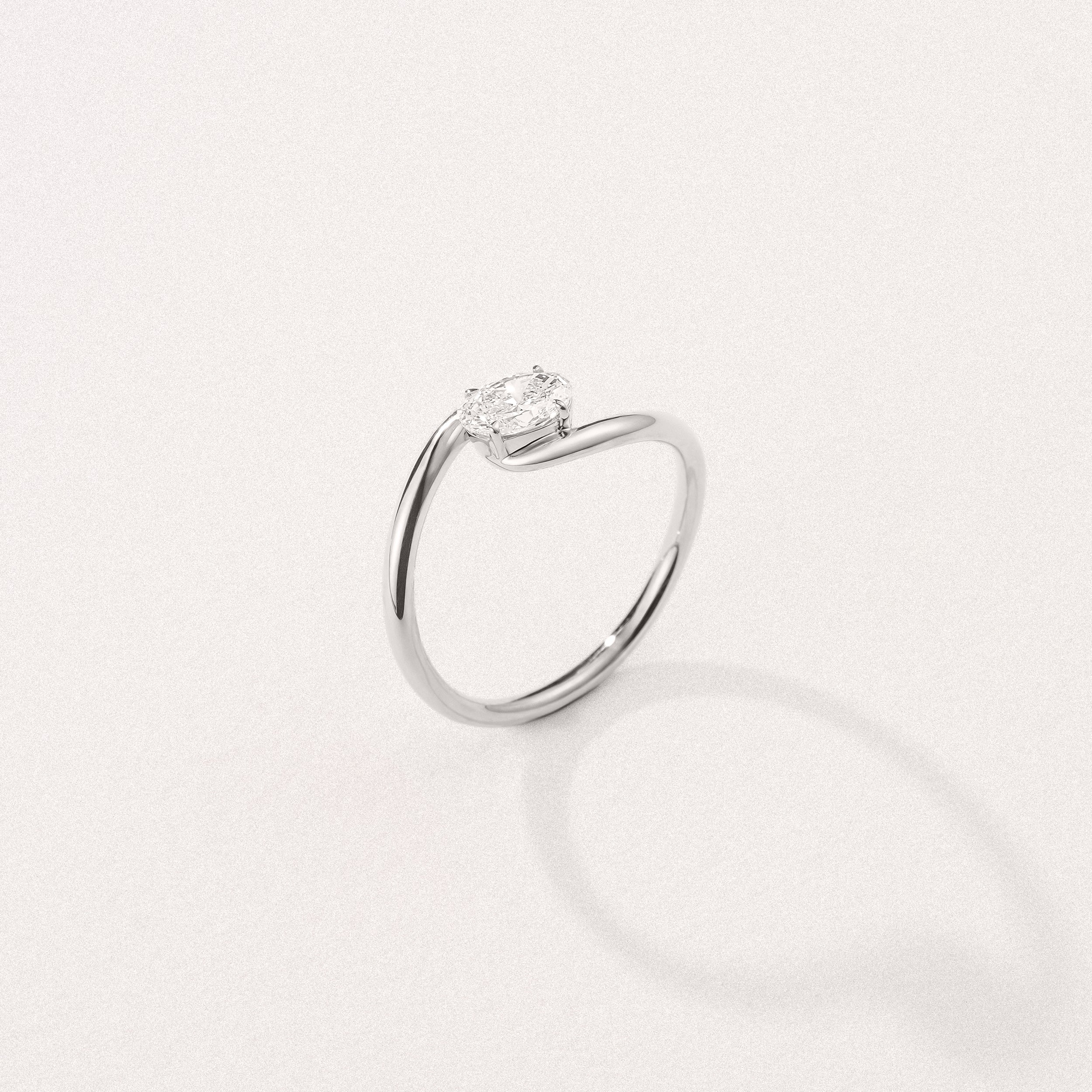 Affinity 0.50ct Oval Cut Lab Diamond Solitaire Engagement Ring in Platinum - Image 8