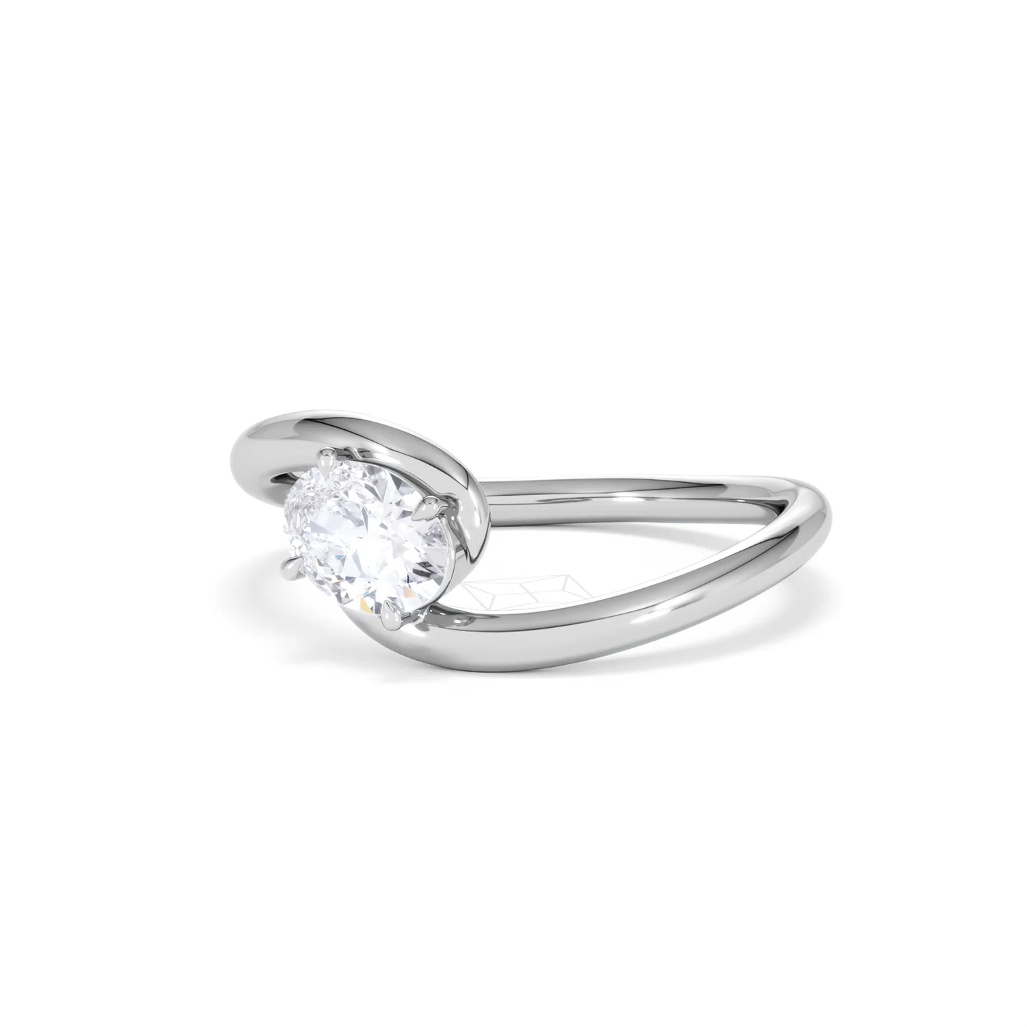 Affinity 0.50ct Oval Cut Lab Diamond Solitaire Engagement Ring in Platinum - Image 82