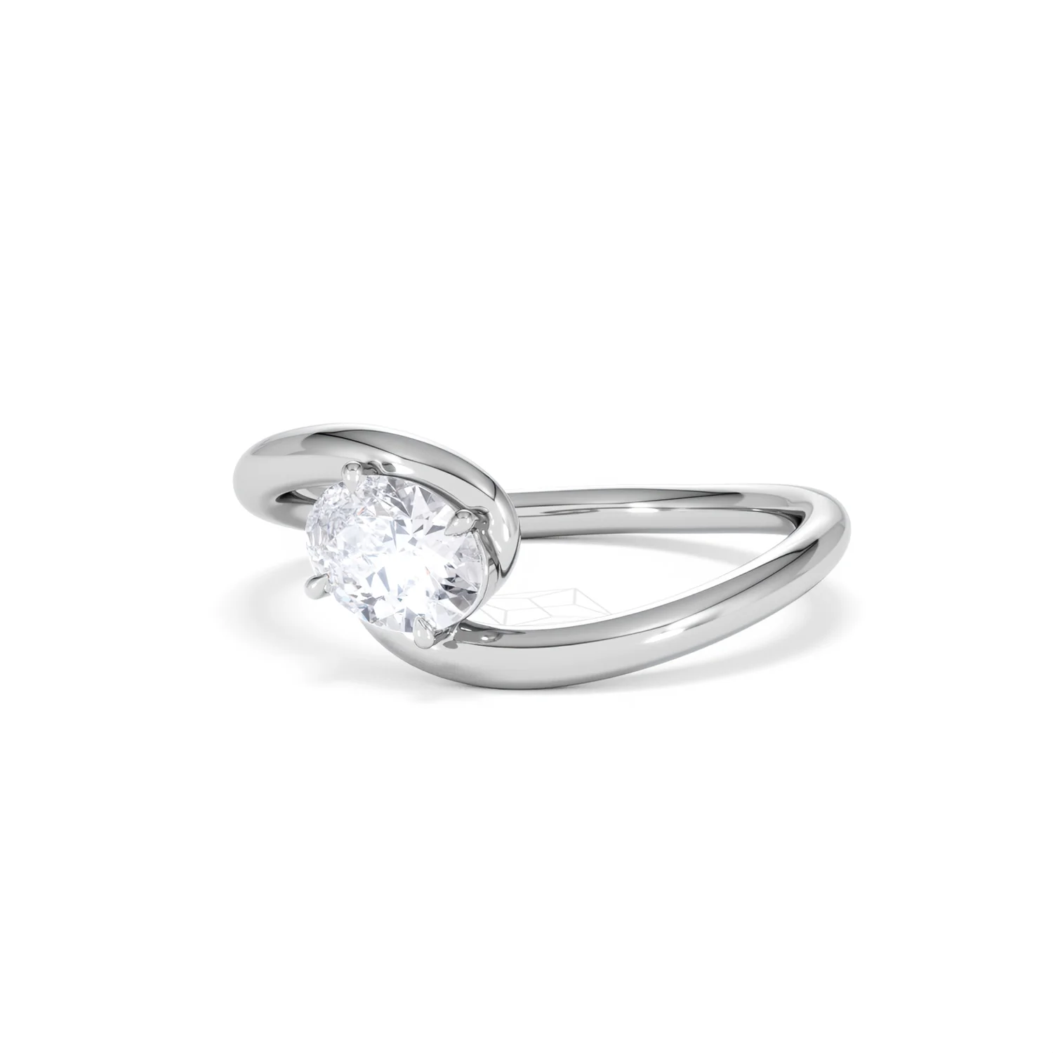 Affinity 0.50ct Oval Cut Lab Diamond Solitaire Engagement Ring in Platinum - Image 83