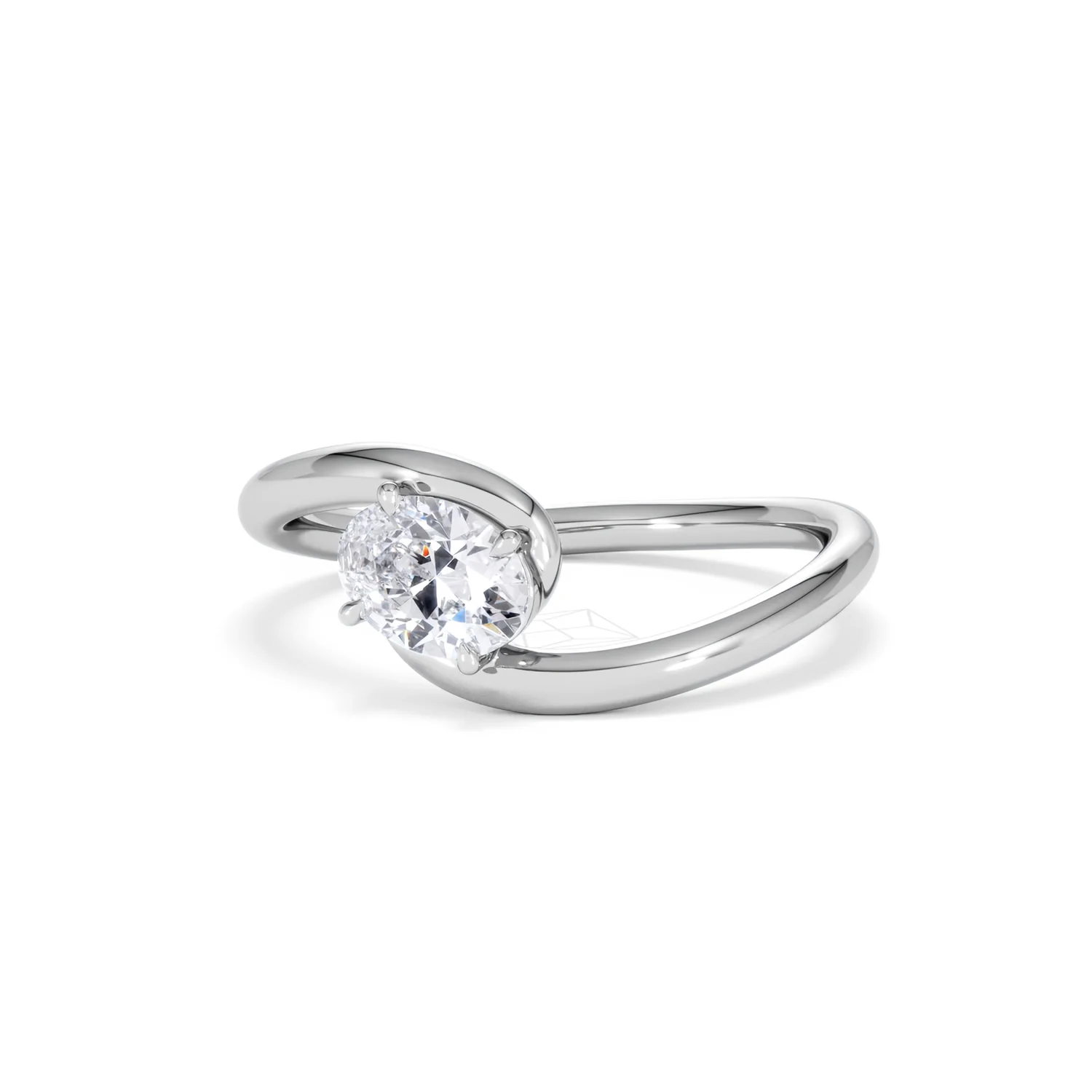 Affinity 0.50ct Oval Cut Lab Diamond Solitaire Engagement Ring in Platinum - Image 84