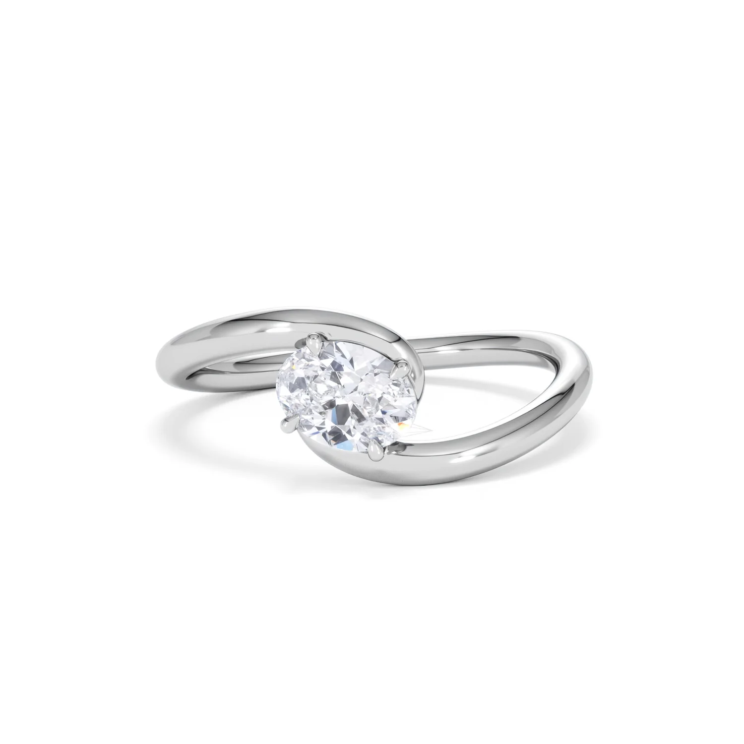 Affinity 0.50ct Oval Cut Lab Diamond Solitaire Engagement Ring in Platinum - Image 87