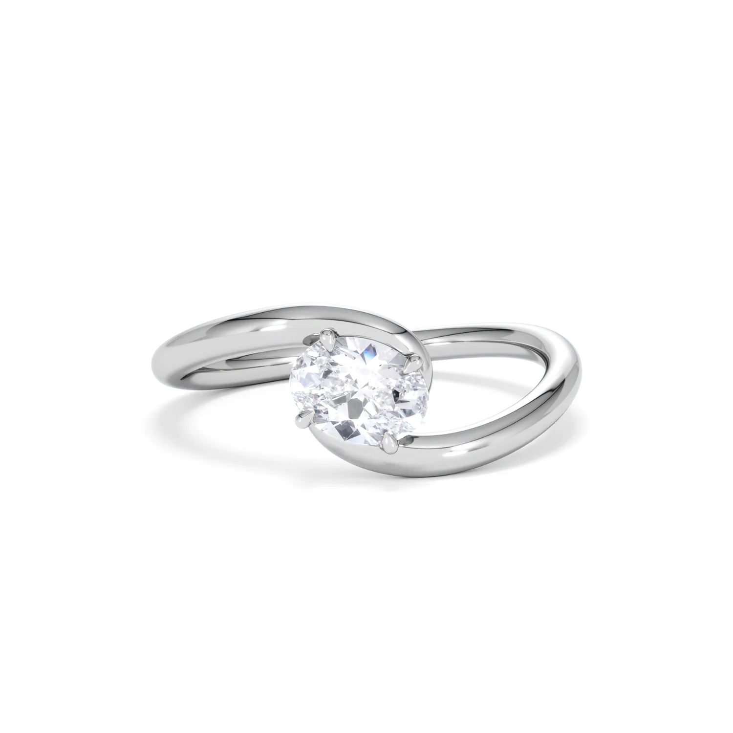 Affinity 0.50ct Oval Cut Lab Diamond Solitaire Engagement Ring in Platinum - Image 88