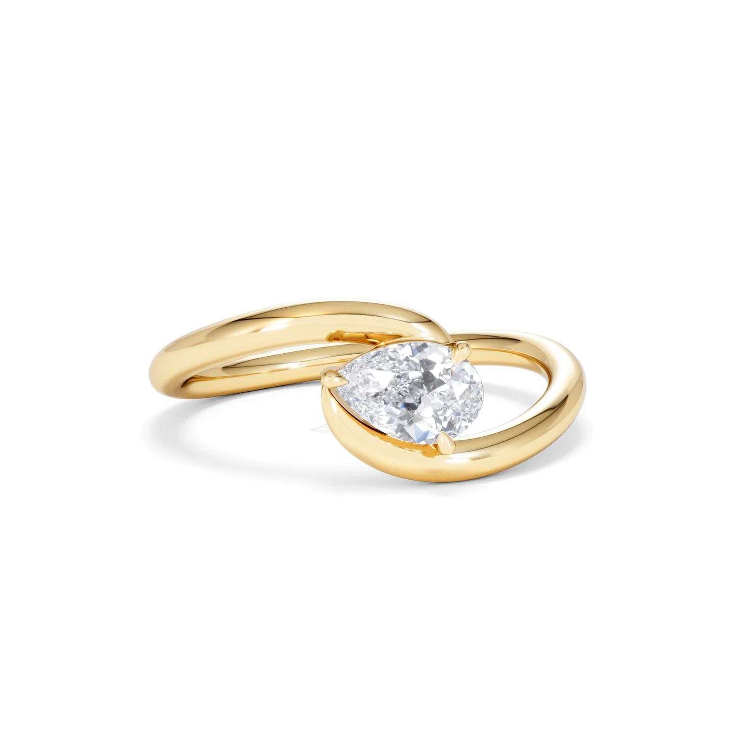 Affinity 0.50ct Pear Cut Lab Diamond Solitaire Engagement Ring in 18K Yellow Gold - Image 11