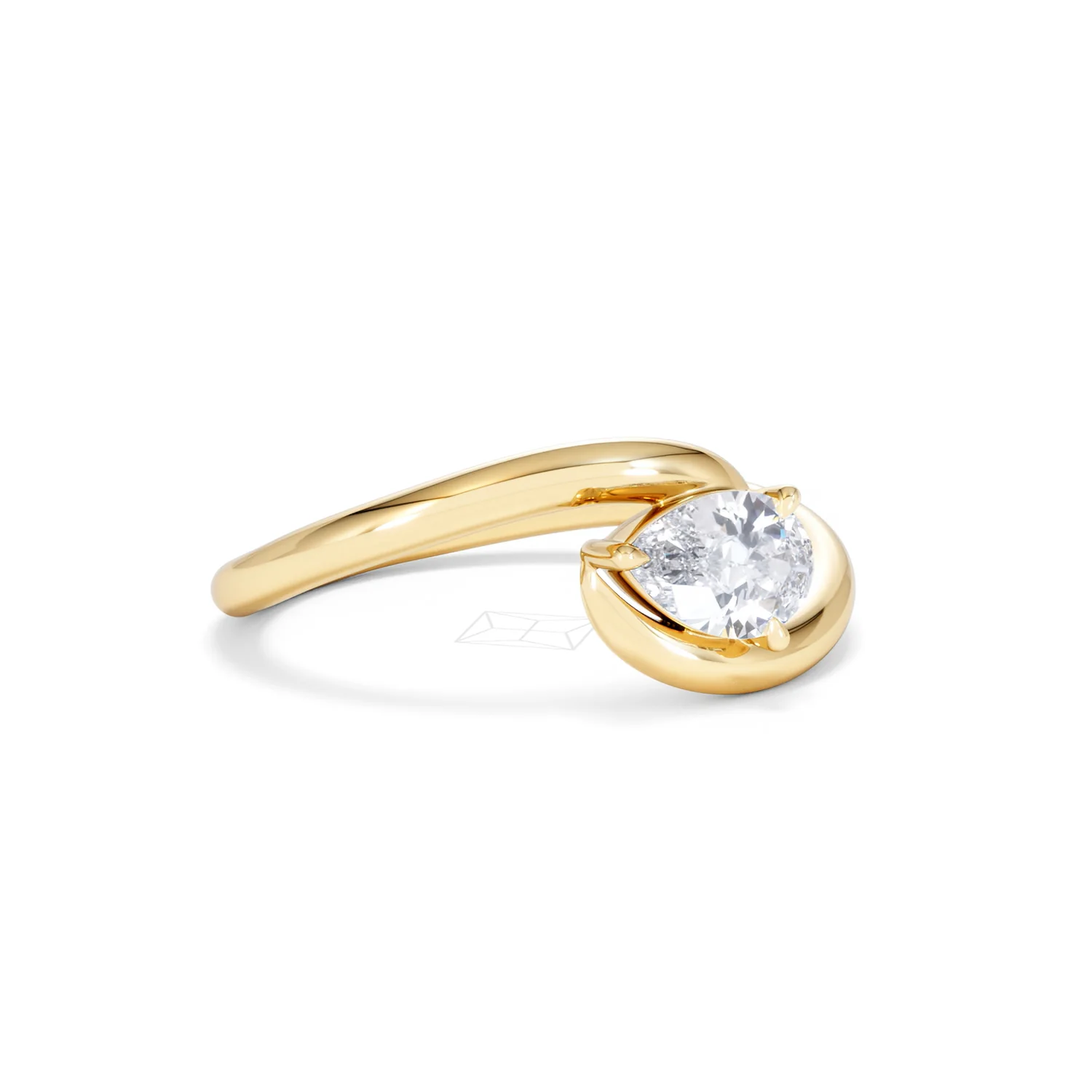 Affinity 0.50ct Pear Cut Lab Diamond Solitaire Engagement Ring in 18K Yellow Gold - Image 16