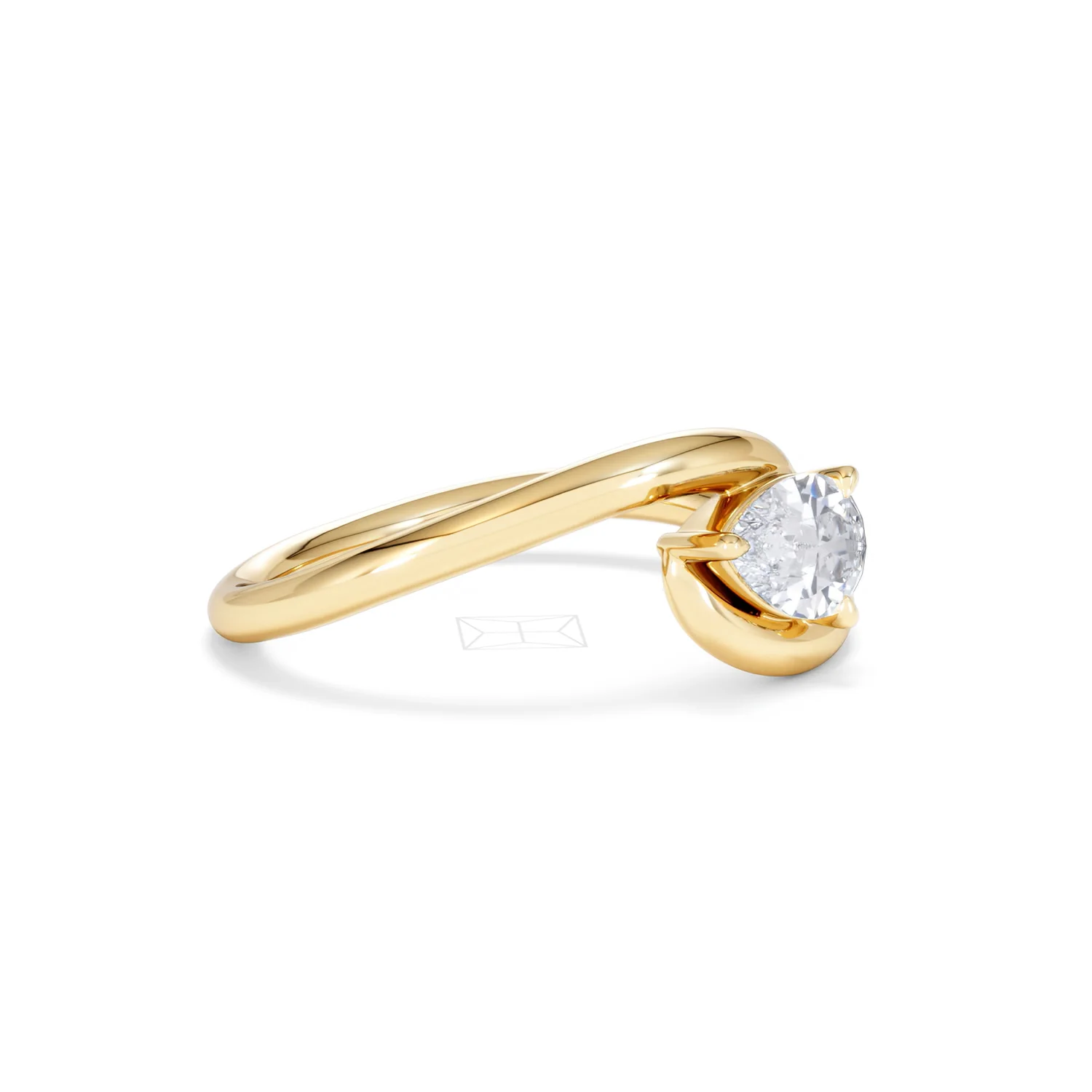 Affinity 0.50ct Pear Cut Lab Diamond Solitaire Engagement Ring in 18K Yellow Gold - Image 20