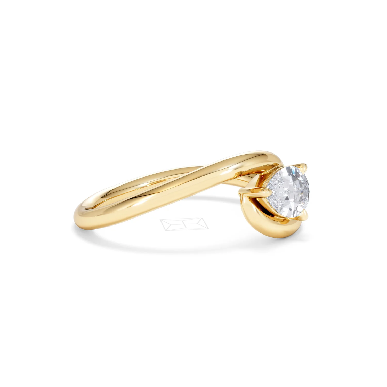 Affinity 0.50ct Pear Cut Lab Diamond Solitaire Engagement Ring in 18K Yellow Gold - Image 21