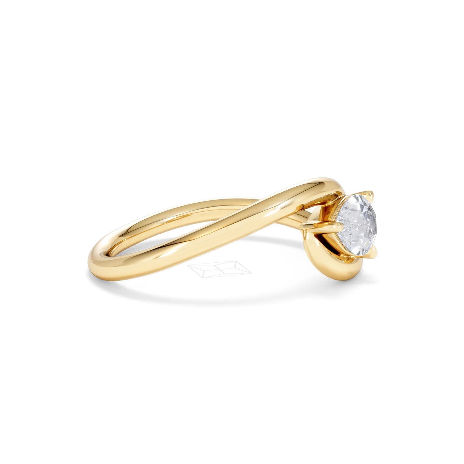 Affinity 0.50ct Pear Cut Lab Diamond Solitaire Engagement Ring in 18K Yellow Gold - Image 23