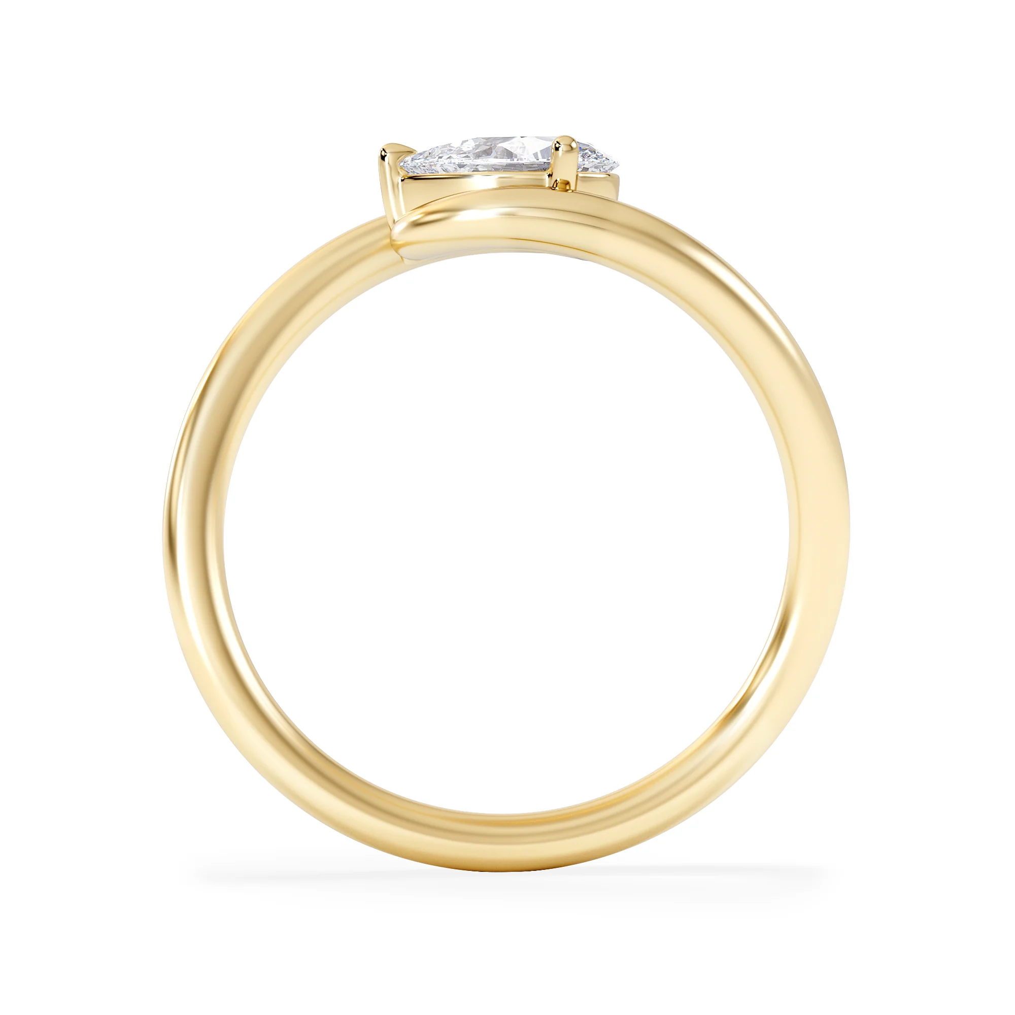 Affinity 0.50ct Pear Cut Lab Diamond Solitaire Engagement Ring in 18K Yellow Gold - Image 3