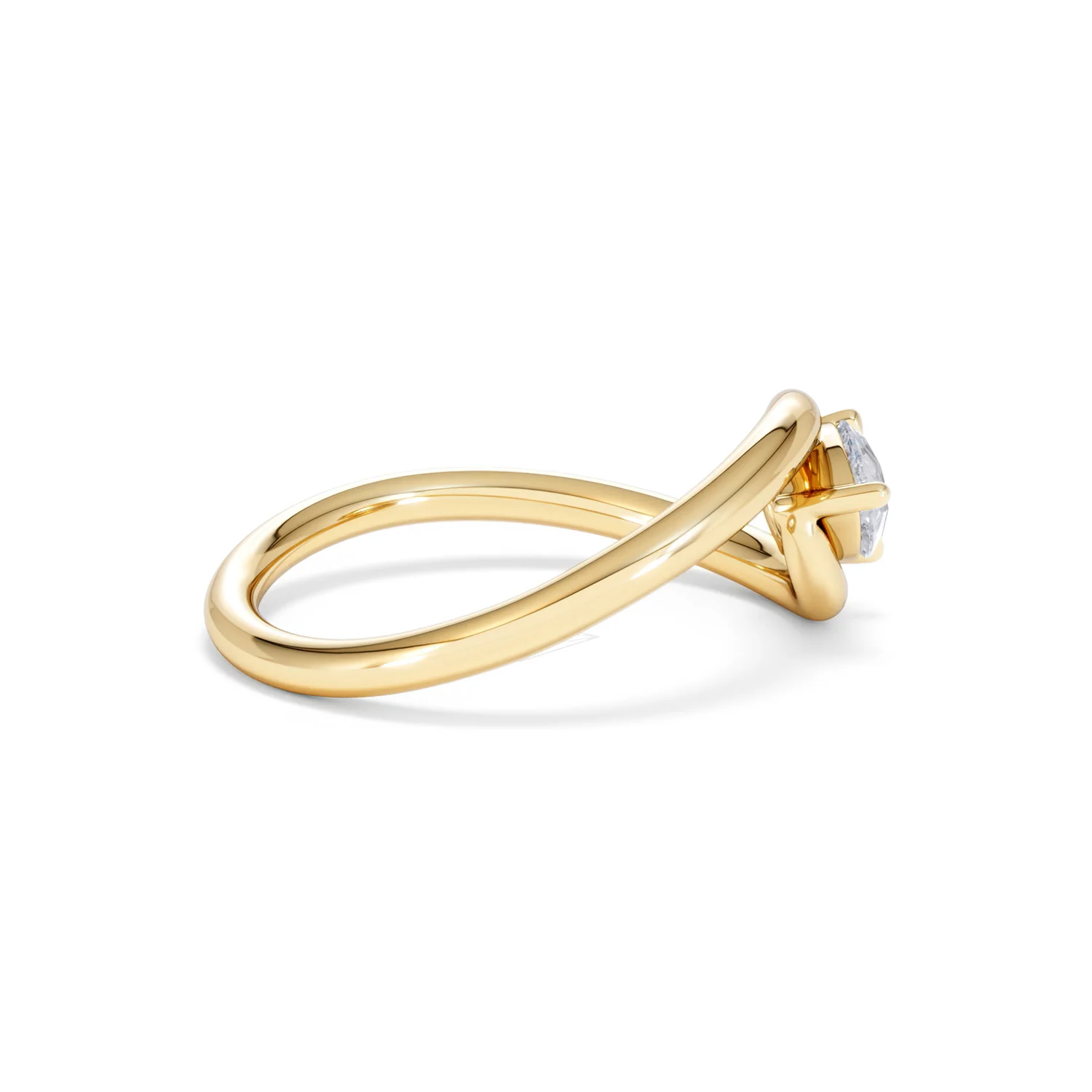 Affinity 0.50ct Pear Cut Lab Diamond Solitaire Engagement Ring in 18K Yellow Gold - Image 30