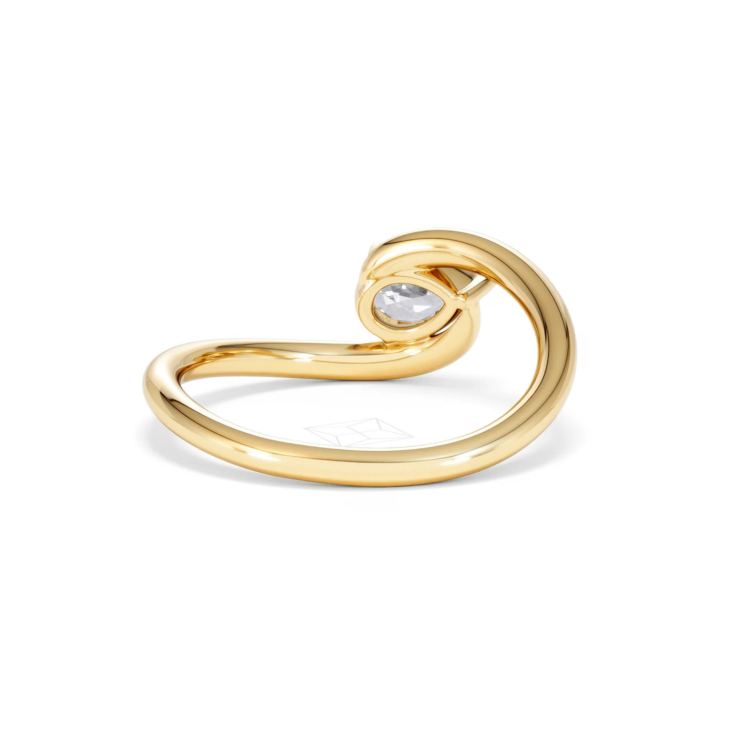 Affinity 0.50ct Pear Cut Lab Diamond Solitaire Engagement Ring in 18K Yellow Gold - Image 45