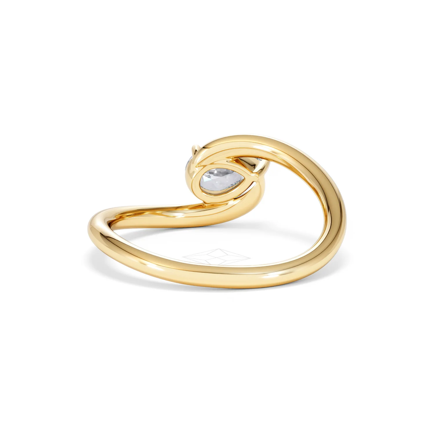 Affinity 0.50ct Pear Cut Lab Diamond Solitaire Engagement Ring in 18K Yellow Gold - Image 48