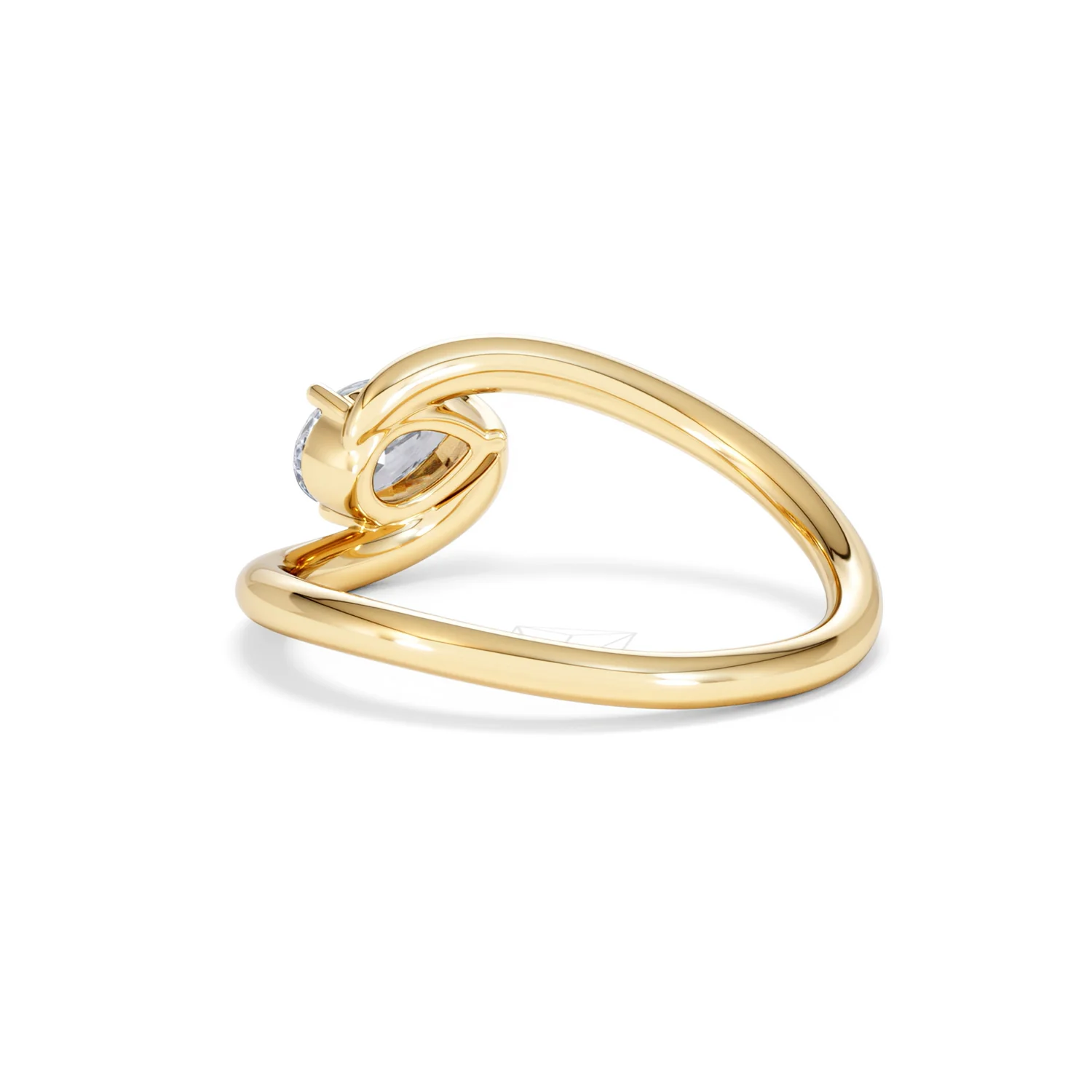 Affinity 0.50ct Pear Cut Lab Diamond Solitaire Engagement Ring in 18K Yellow Gold - Image 56