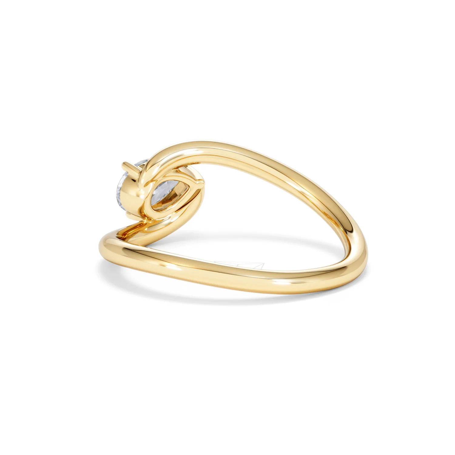 Affinity 0.50ct Pear Cut Lab Diamond Solitaire Engagement Ring in 18K Yellow Gold - Image 57