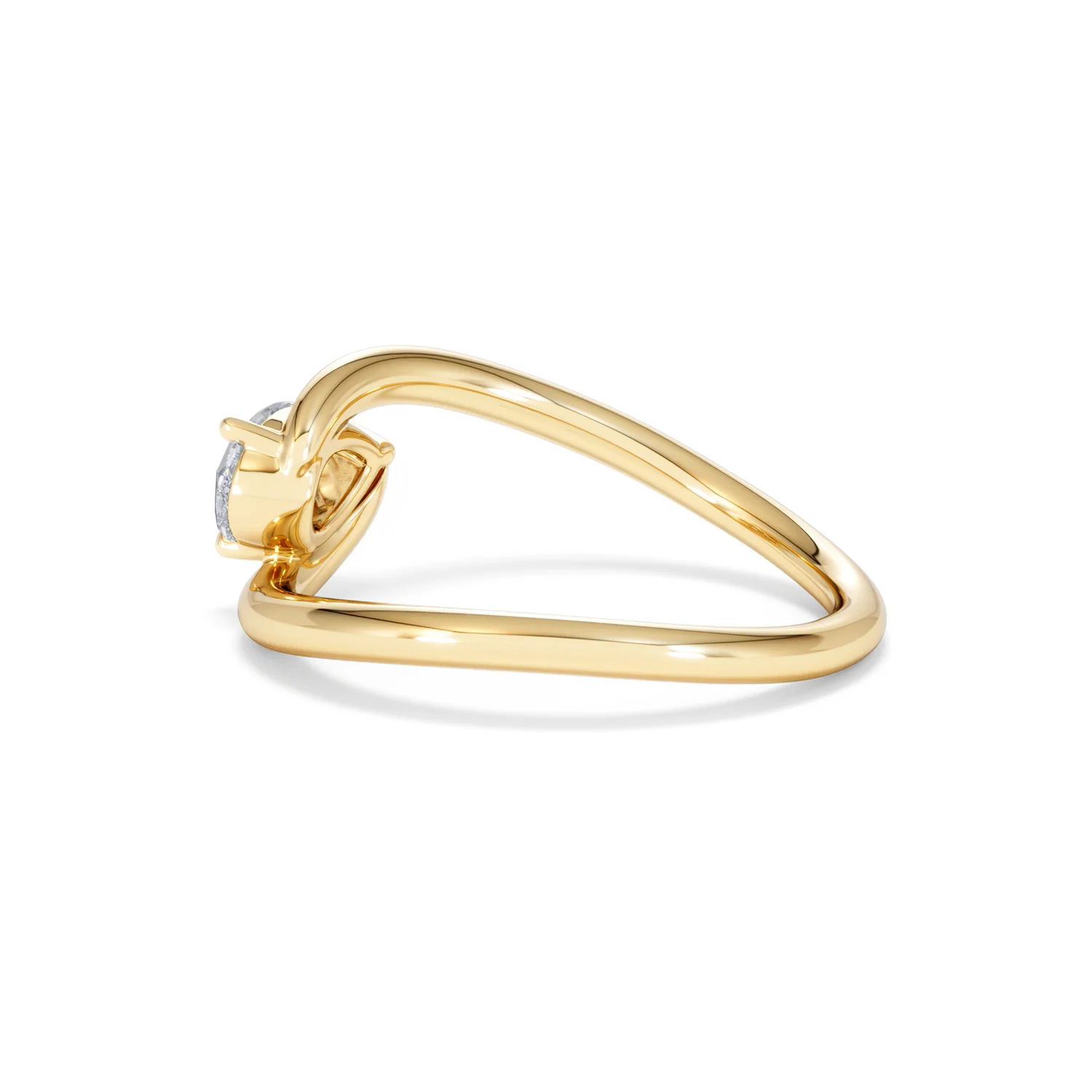 Affinity 0.50ct Pear Cut Lab Diamond Solitaire Engagement Ring in 18K Yellow Gold - Image 63