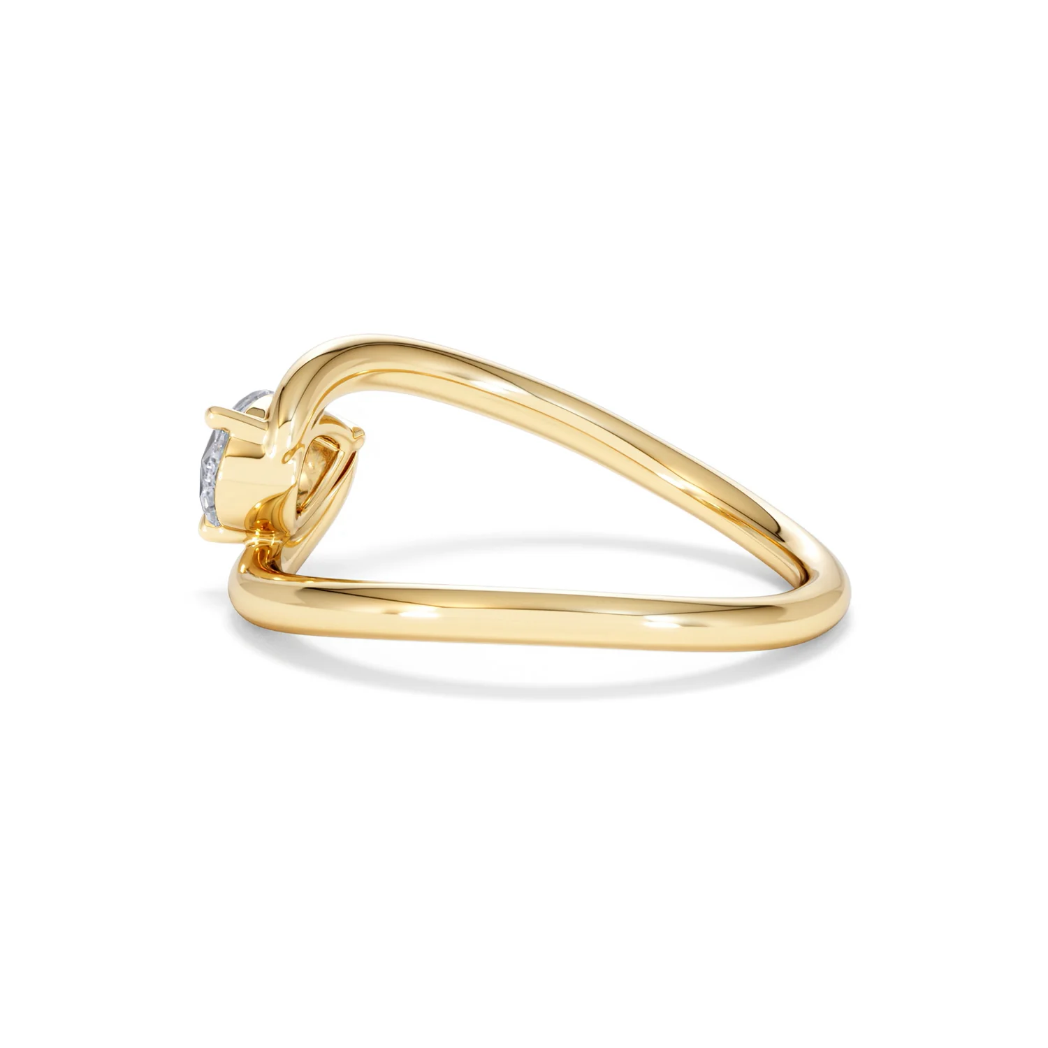 Affinity 0.50ct Pear Cut Lab Diamond Solitaire Engagement Ring in 18K Yellow Gold - Image 64