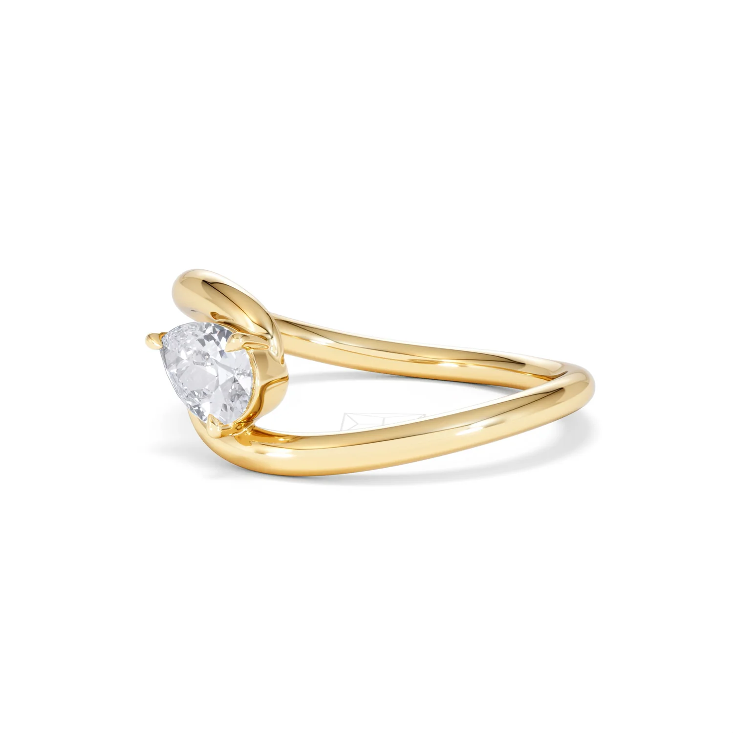 Affinity 0.50ct Pear Cut Lab Diamond Solitaire Engagement Ring in 18K Yellow Gold - Image 78