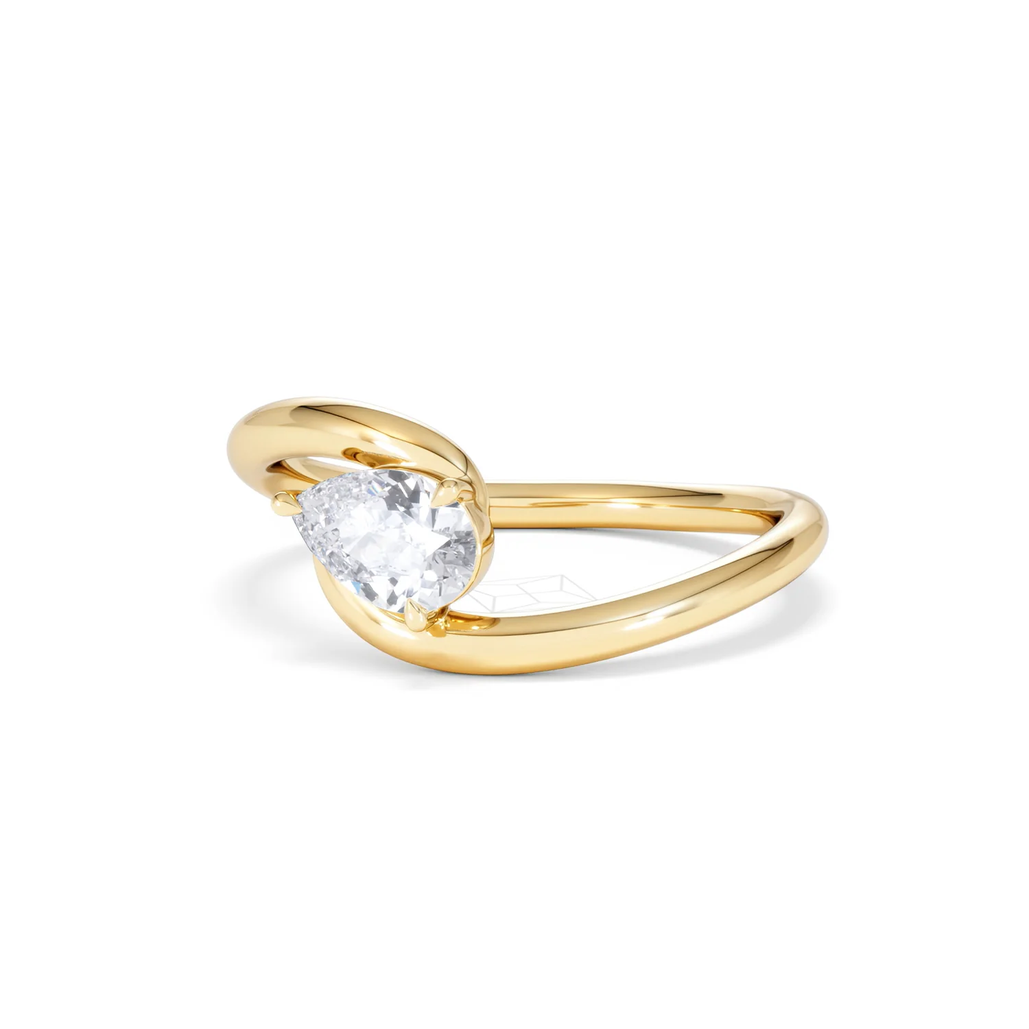 Affinity 0.50ct Pear Cut Lab Diamond Solitaire Engagement Ring in 18K Yellow Gold - Image 83