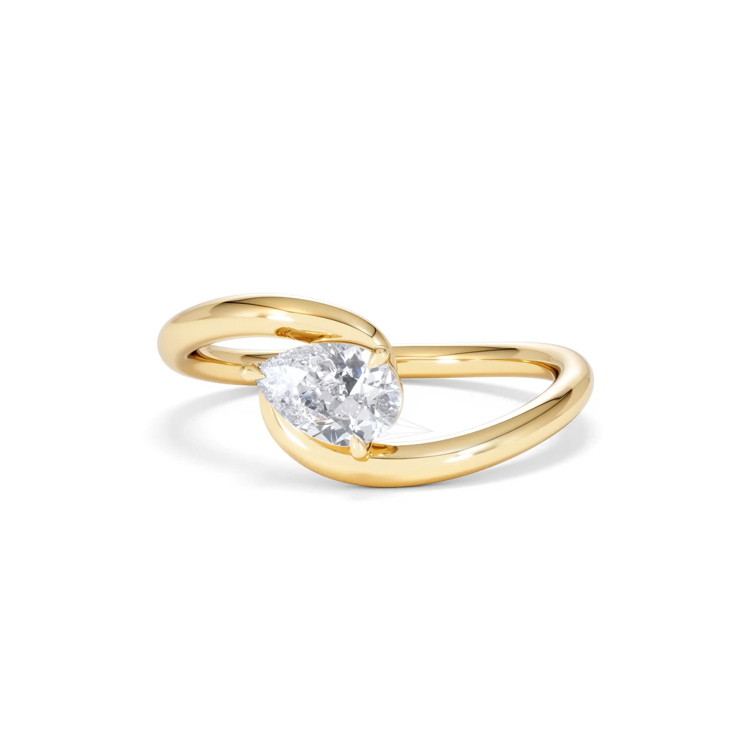 Affinity 0.50ct Pear Cut Lab Diamond Solitaire Engagement Ring in 18K Yellow Gold - Image 86