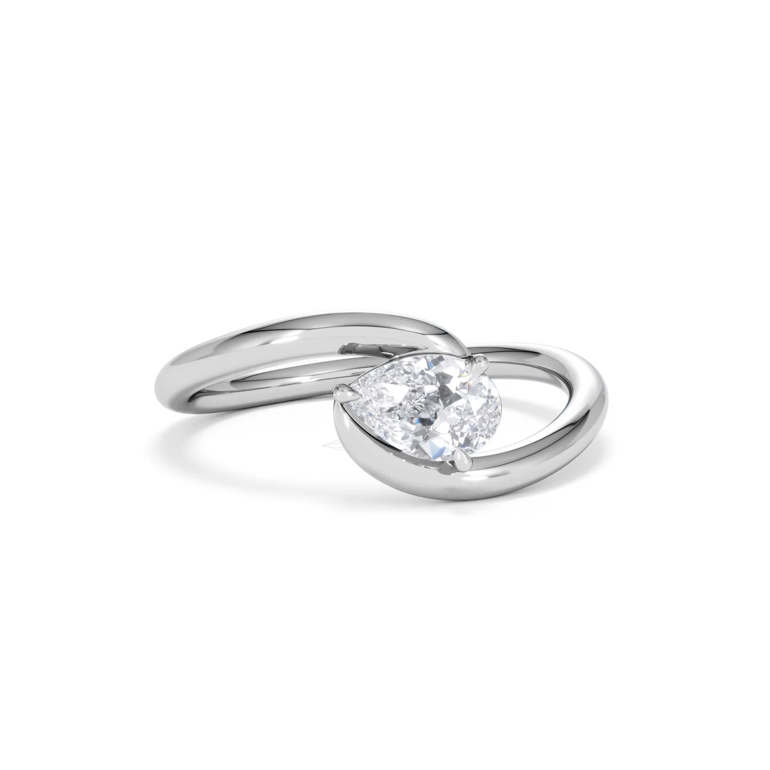 Affinity 0.50ct Pear Cut Lab Diamond Solitaire Engagement Ring in Platinum - Image 11
