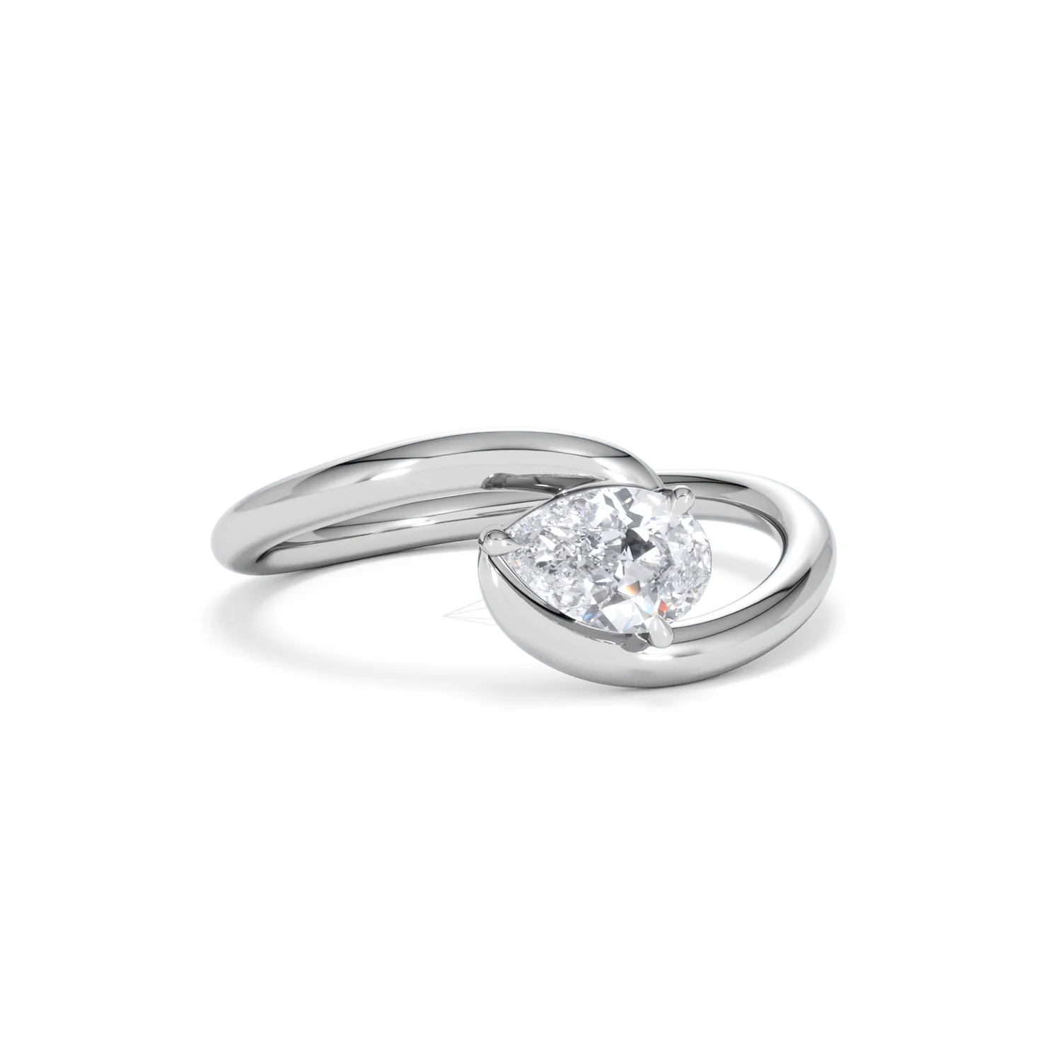 Affinity 0.50ct Pear Cut Lab Diamond Solitaire Engagement Ring in Platinum - Image 12